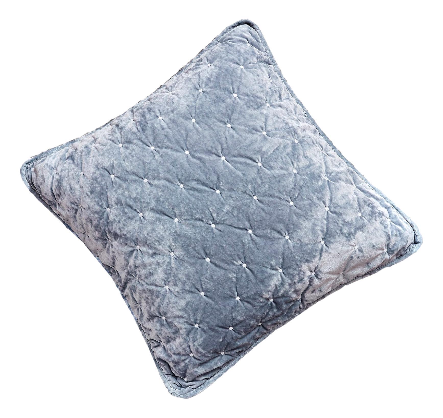 Tache Velvet Dreams Light Blue Plush Diamond Tufted Euro Sham (JHW-853LB) - Tache Home Fashion