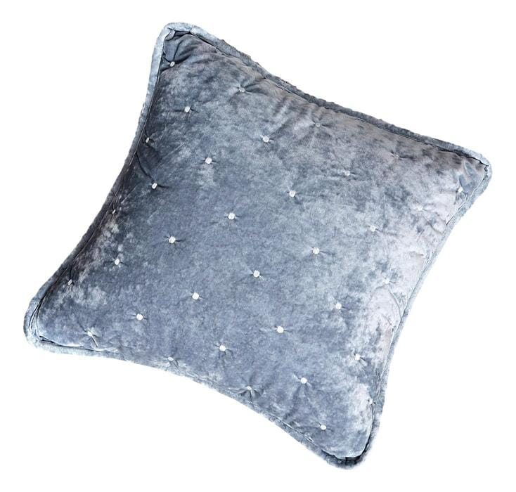 Tache Velvet Dreams Light Blue Plush Diamond Tufted Cushion Covers / Euro Sham (JHW-853LB) - Tache Home Fashion