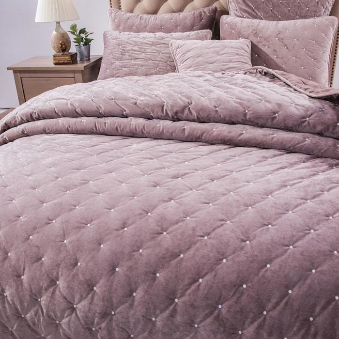 Tache Velvet Dreams Purple Mauve Plush Diamond Tufted Pillow Sham (JHW-853P) - Tache Home Fashion