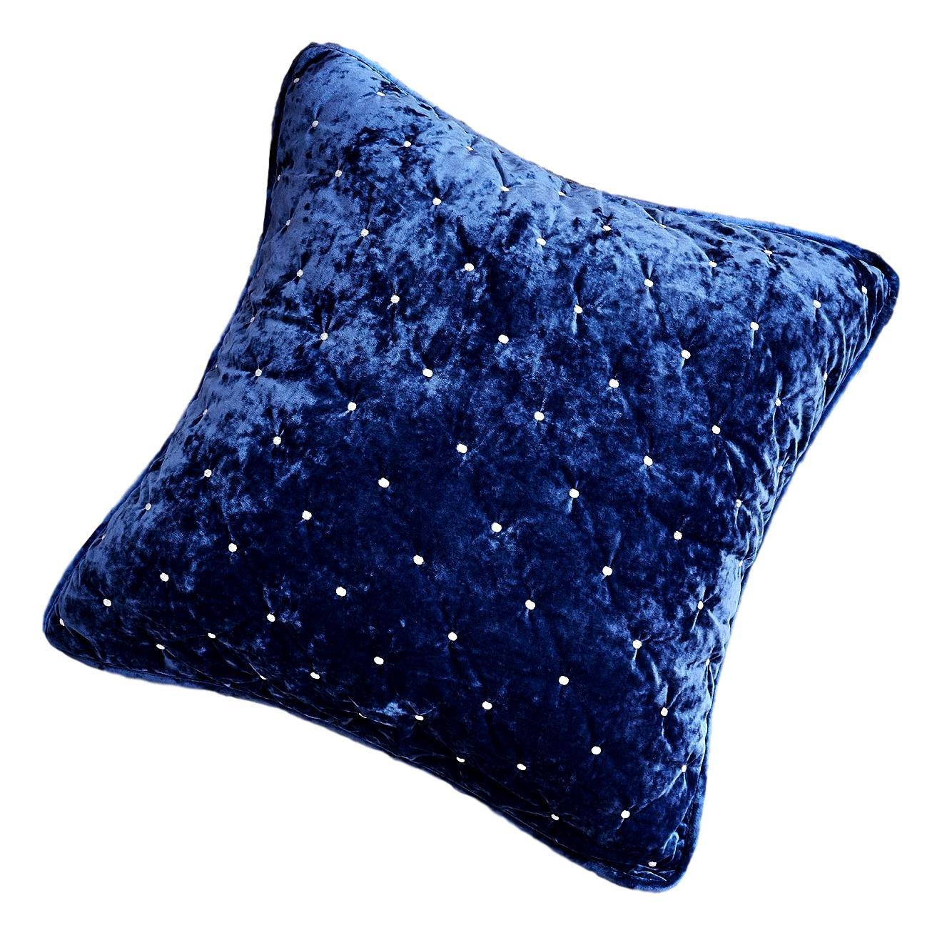 Tache Velvet Dreams Dark Blue Plush Diamond Tufted Cushion Covers / Euro Sham (JHW-853DB) - Tache Home Fashion
