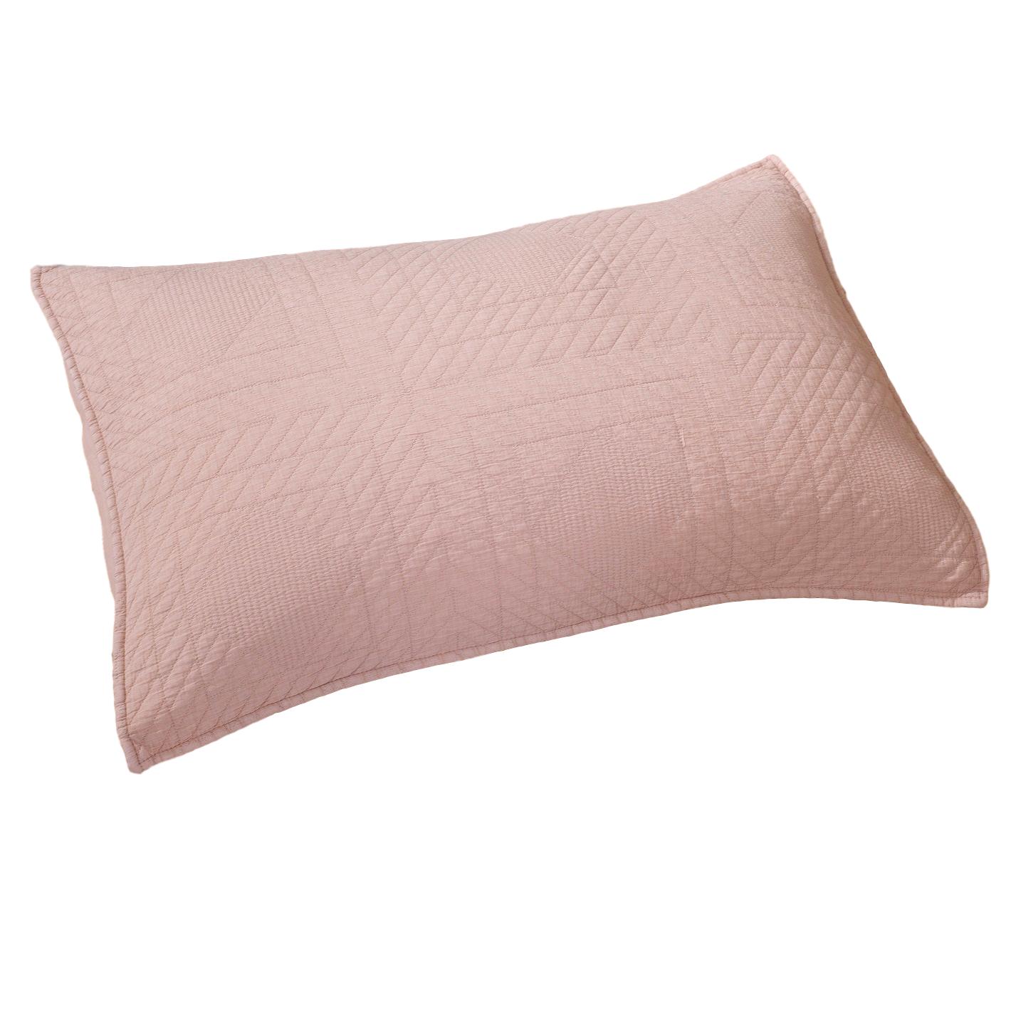 Tache Cotton Stone Washed Soothing Pastel Rustic Blush Pink Diamond Pillow Sham (JHW-863) - Tache Home Fashion