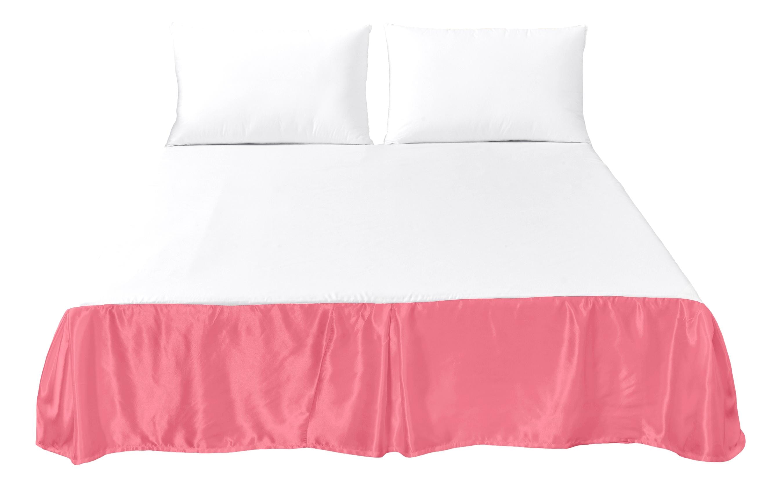 Tache Satin Pink Lustrous Sweet Victorian Tailored Platform 14" Bed Skirt Dust Ruffle (MZ002) - Tache Home Fashion