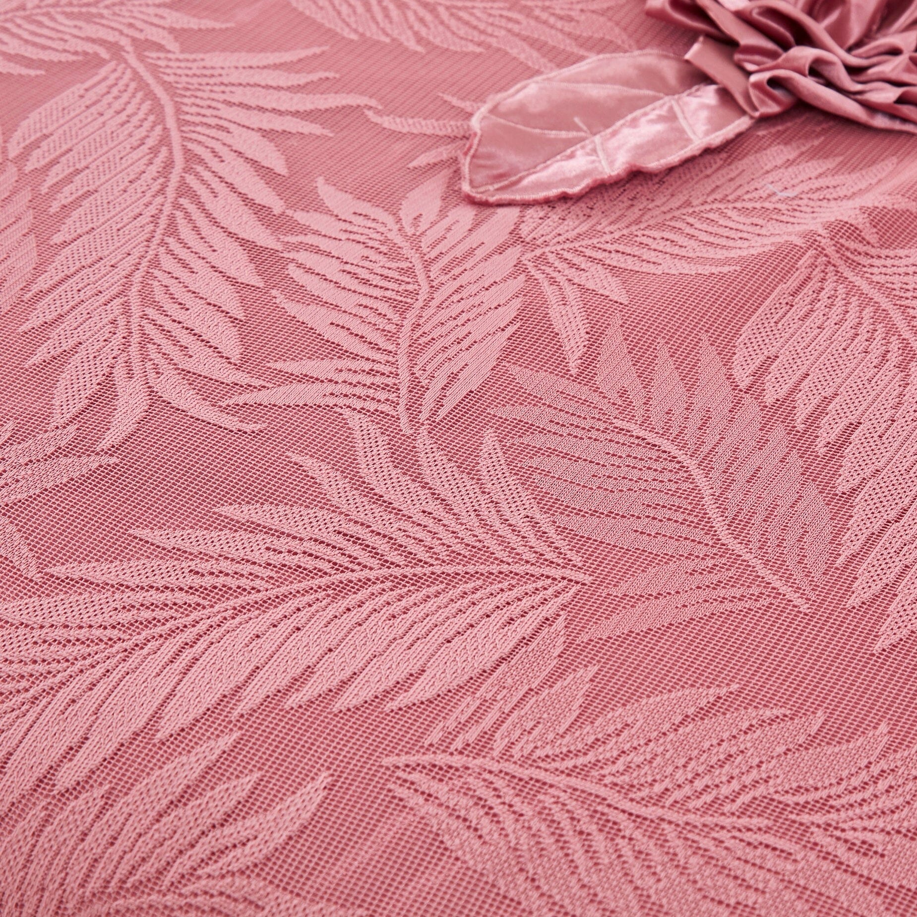 Tache Satin Floral Lace Ruffle Sweet Victorian Luxurious Pink Comforter Set (MZ002-Pink) - Tache Home Fashion