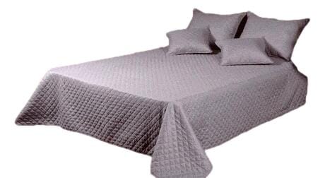 Tache Solid Light Gray Silver Diamond Stitch Bubble Quilted Bedspread Set (DXJ109038-2) - Tache Home Fashion