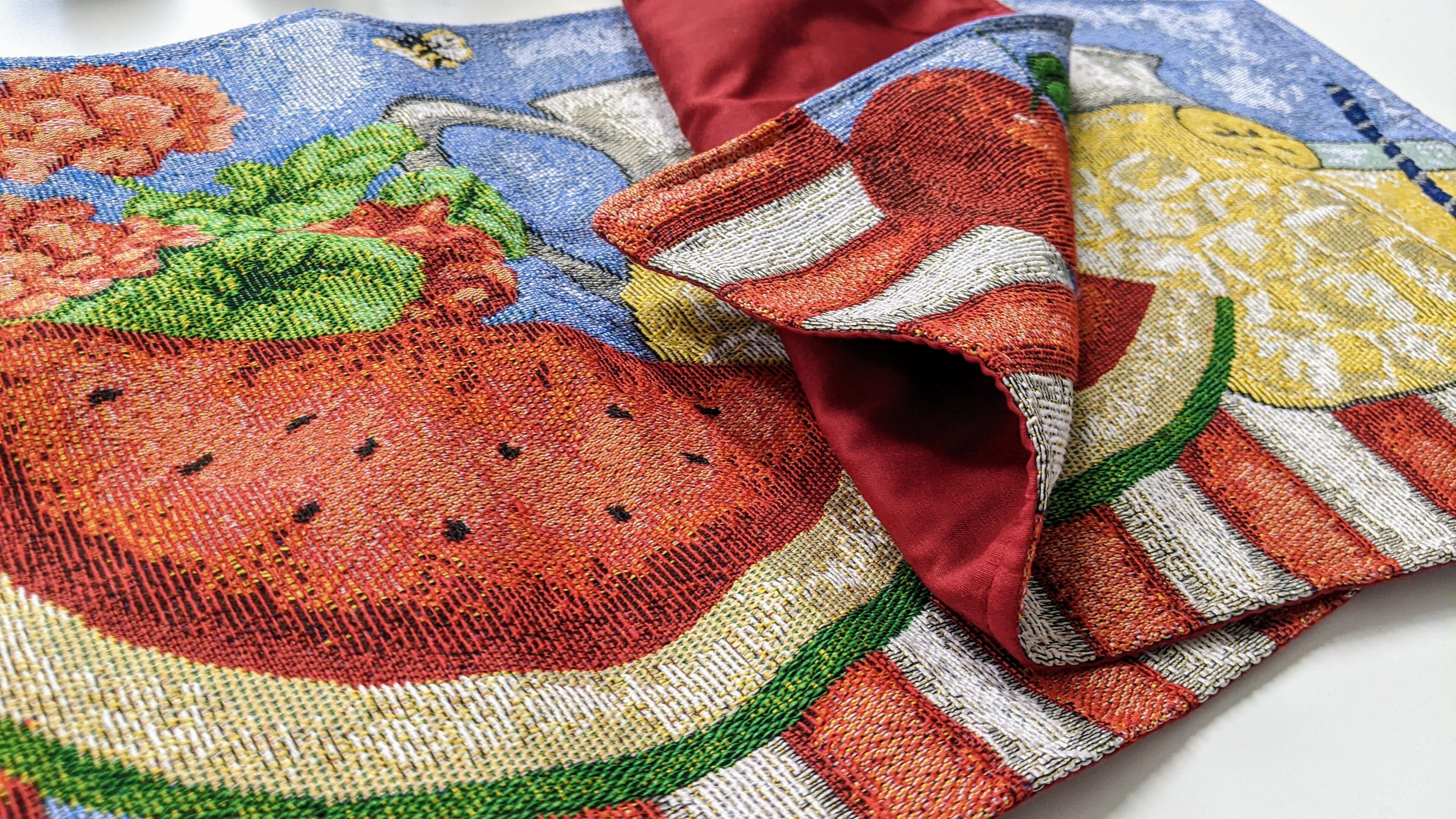 Tache Fruity Drinks Watermelon Lemonade Woven Tapestry Placemat Set (13082PM) - Tache Home Fashion