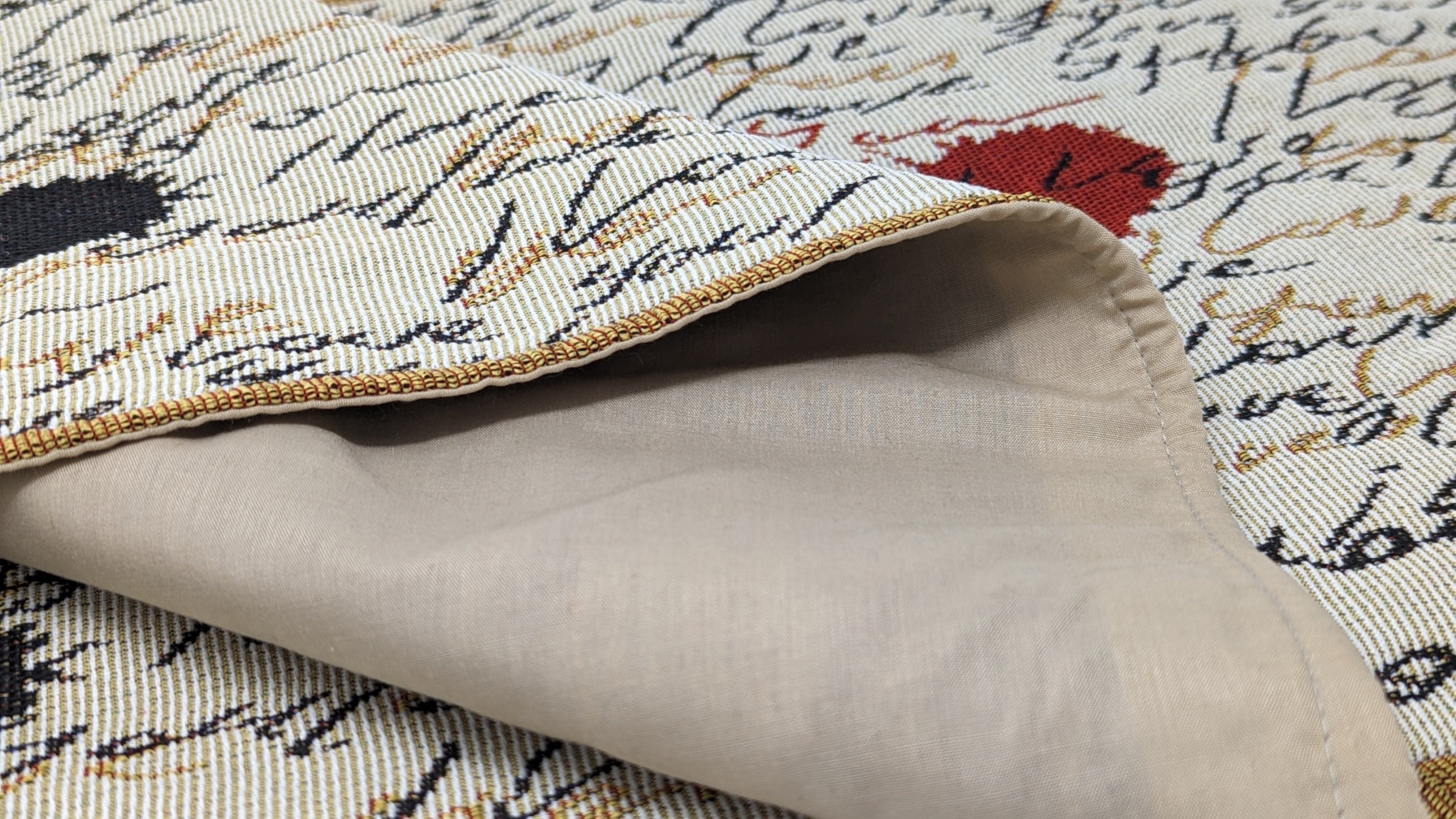 Tache Romantic Valentine’s Love Letter Beige Woven Tapestry Placemat Set (18111) - Tache Home Fashion