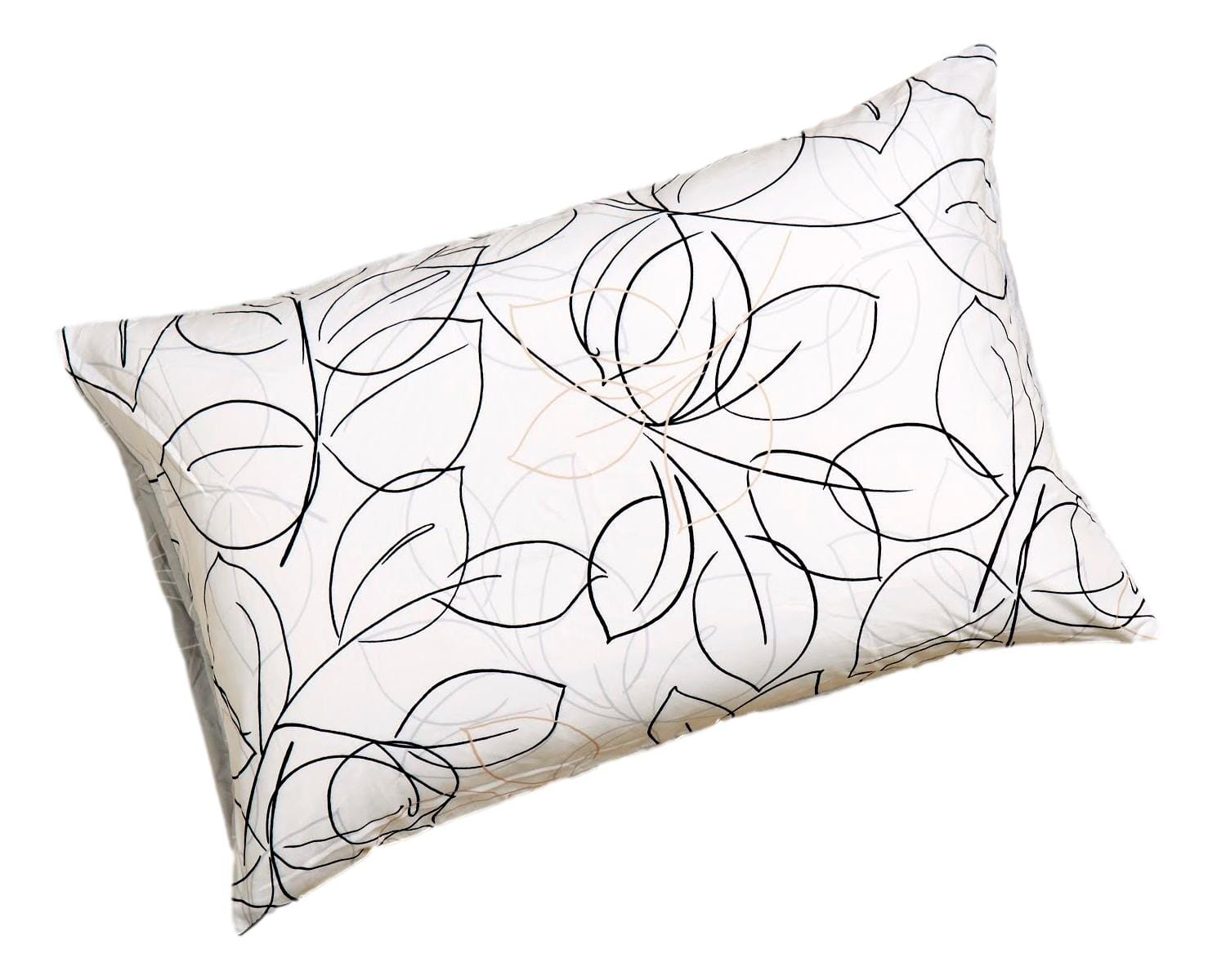Tache Modern Abstract Leaf Line Art Foliage White Grey Black Gold Pillowcases (TJ3571) - Tache Home Fashion