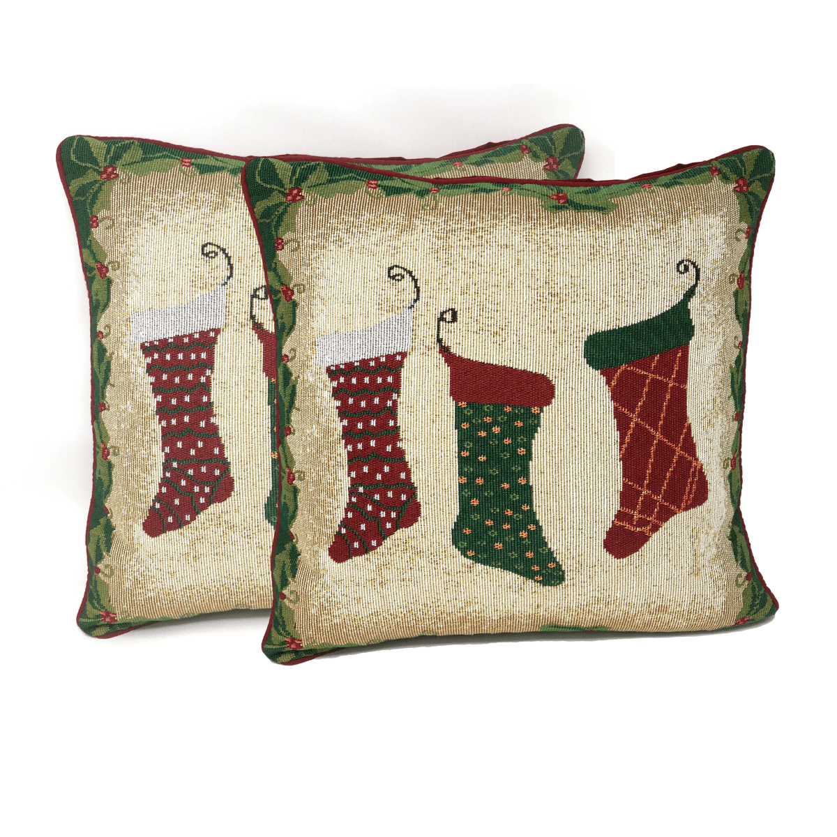 Tache Festive Christmas Holiday Hang My Stockings By the Fireplace Throw Pillow Cover (12910CC) - Tache Home Fashion