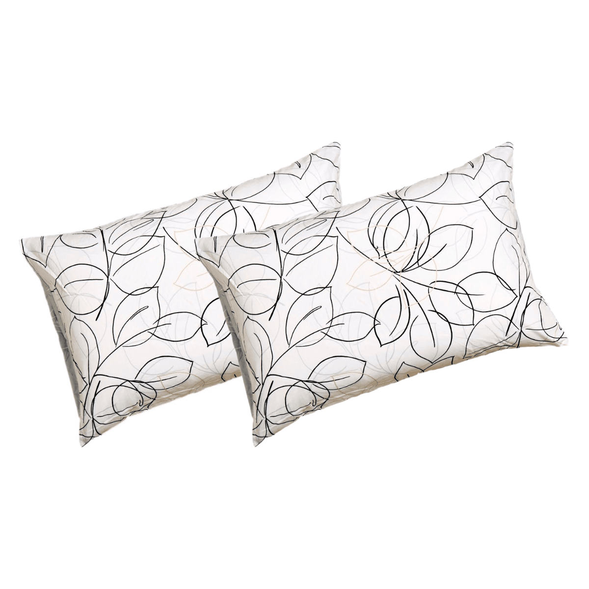 Tache Modern Abstract Leaf Foliage White Grey Black Gold Pillowcases (TJ3571)
