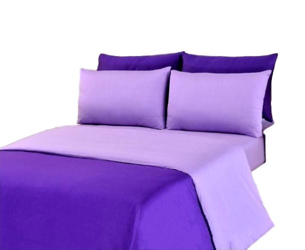 Tache Dark Purple/ Light Purple Reversible Duvet Cover Set (DC46PC-PP) - Tache Home Fashion
