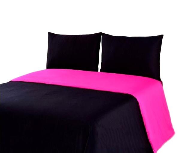 Tache Cotton Superstar Hot Pink & Black Reversible Duvet Cover (DC32PC) - Tache Home Fashion