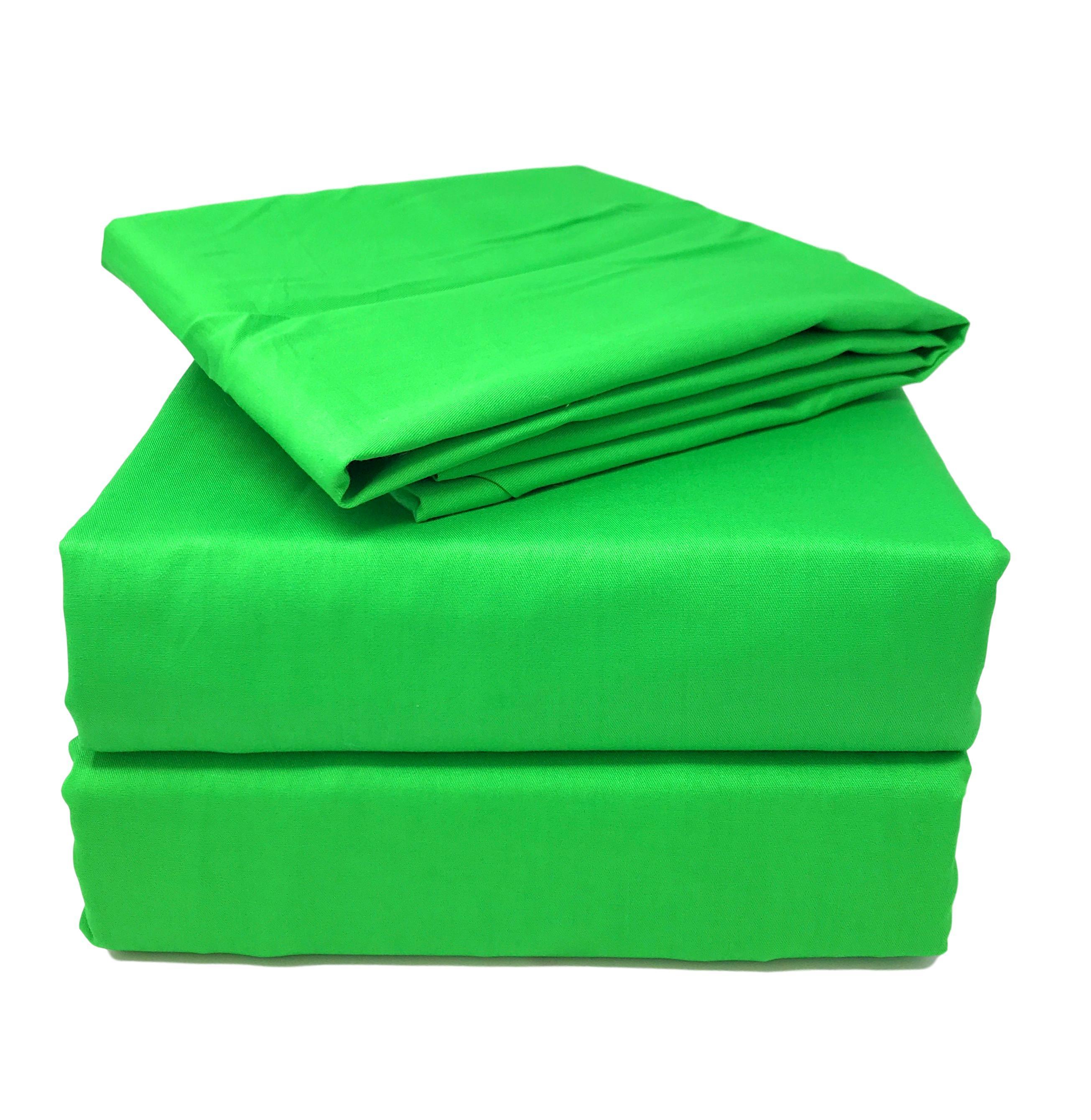 Tache Cotton Lime Green Fitted Sheet (BS3PC-G) - Tache Home Fashion