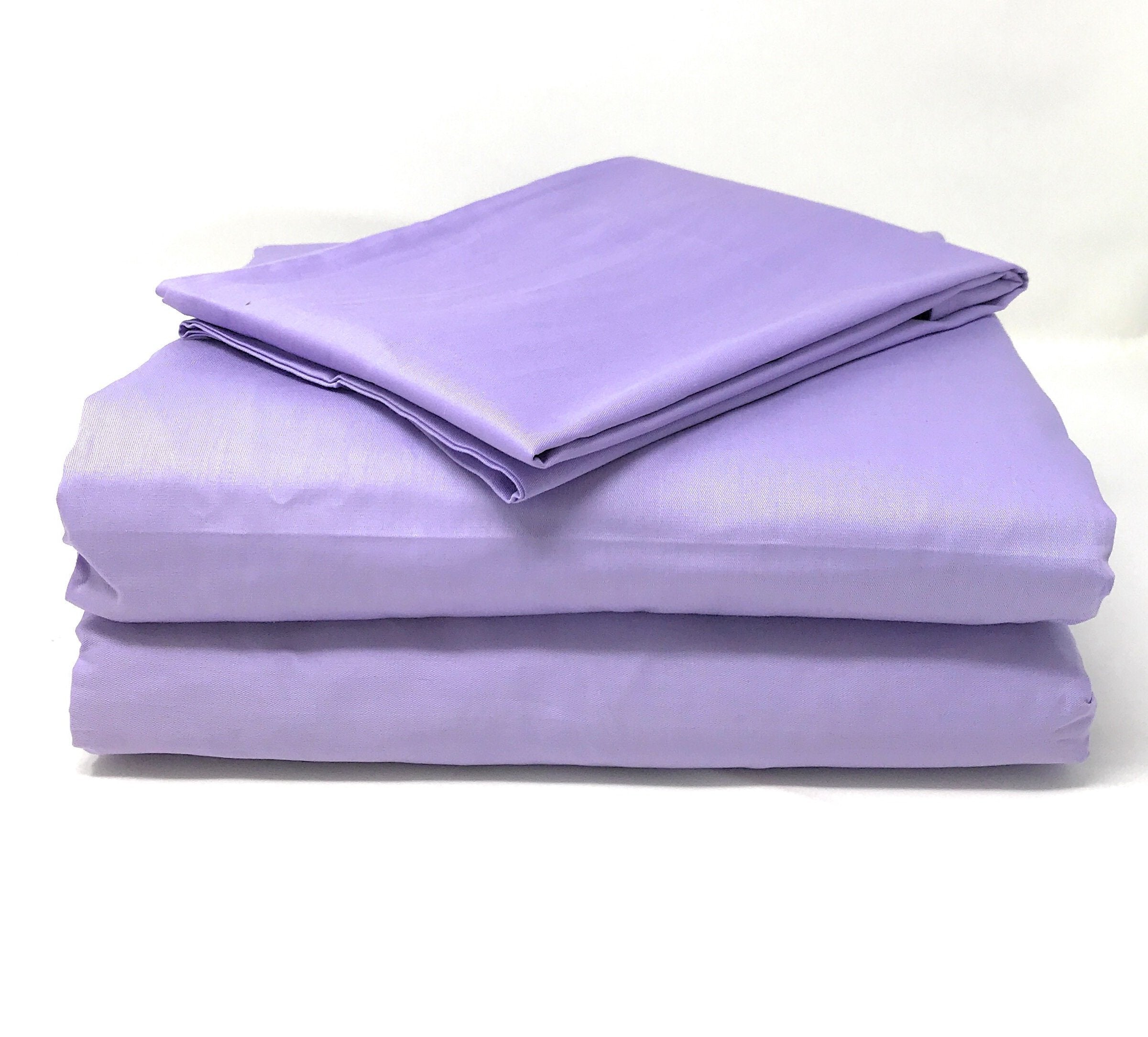Tache Cotton Lavender Purple Fitted Sheet (BS3PC-P) - Tache Home Fashion