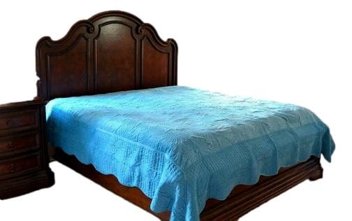Tache Super Soft Blue Scalloped Coral Reef Quilted Fleece Bedspread Set (DXJ109013-2) - Tache Home Fashion