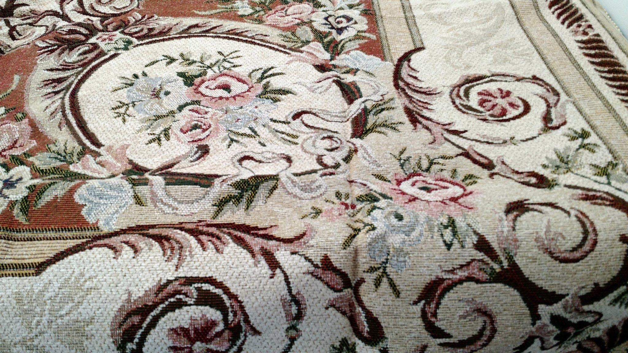 Tache Chenille Orange Medallion Desert Oasis Tapestry Bedspread Set Twin (DSC0019) - Tache Home Fashion
