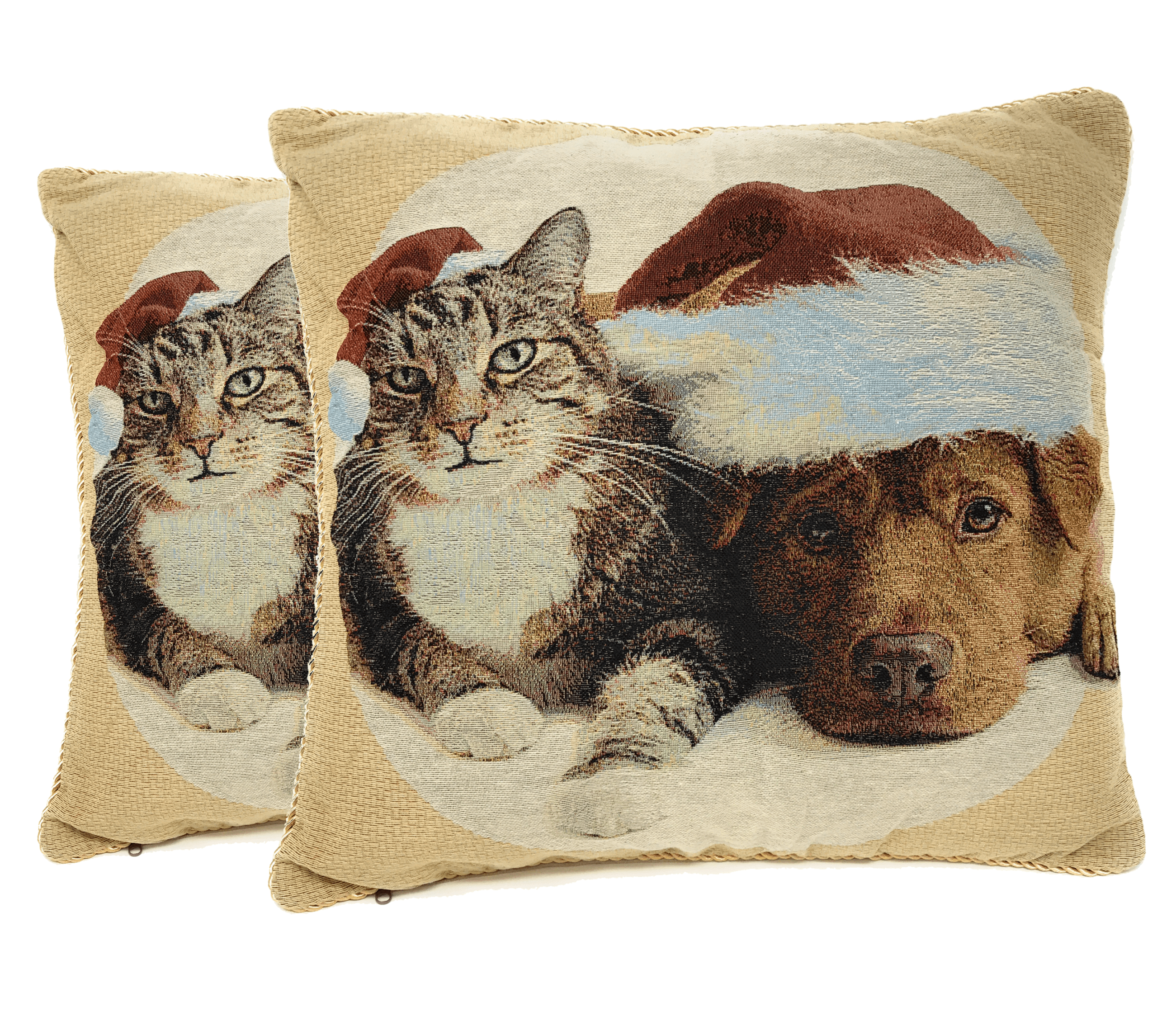 Cricket & Junebug Cat Paw Throw Pillow Cover 18 x 18 Inch, Woven Tufte