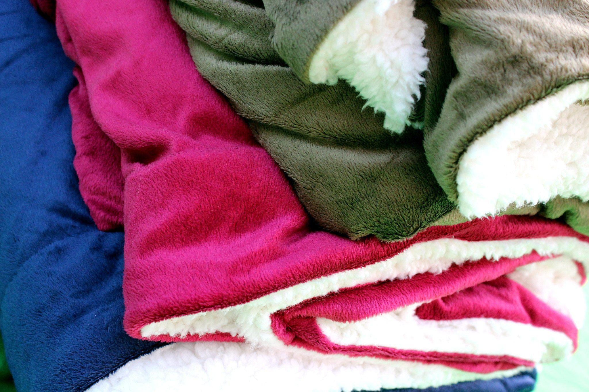 Tache Dark Navy Blue Sherpa Winter Night Micro Fleece Throw Blanket (SMF5060BL) - Tache Home Fashion