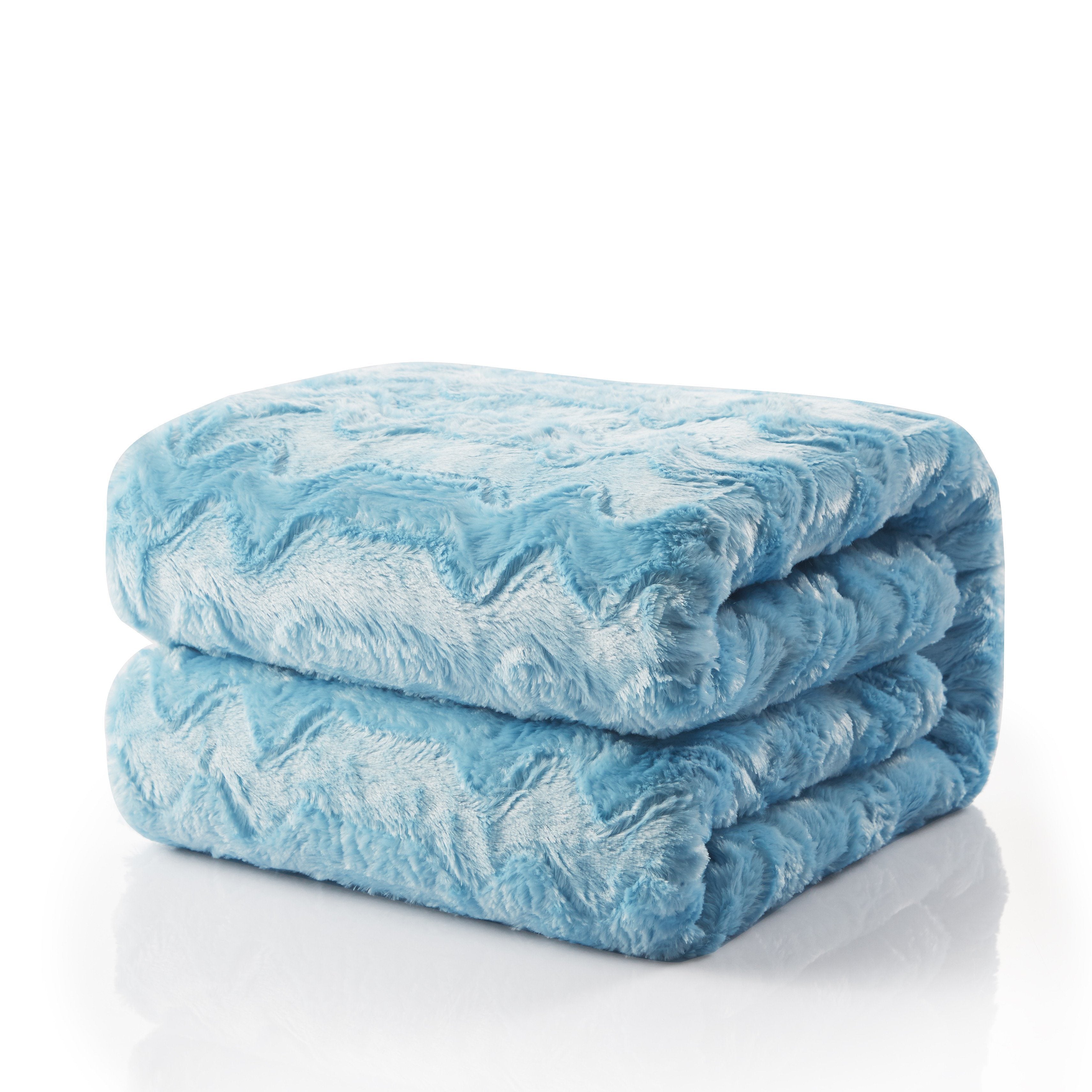 Tache Faux Fur Blue Sky Soft Throw Blanket (#8) - Tache Home Fashion