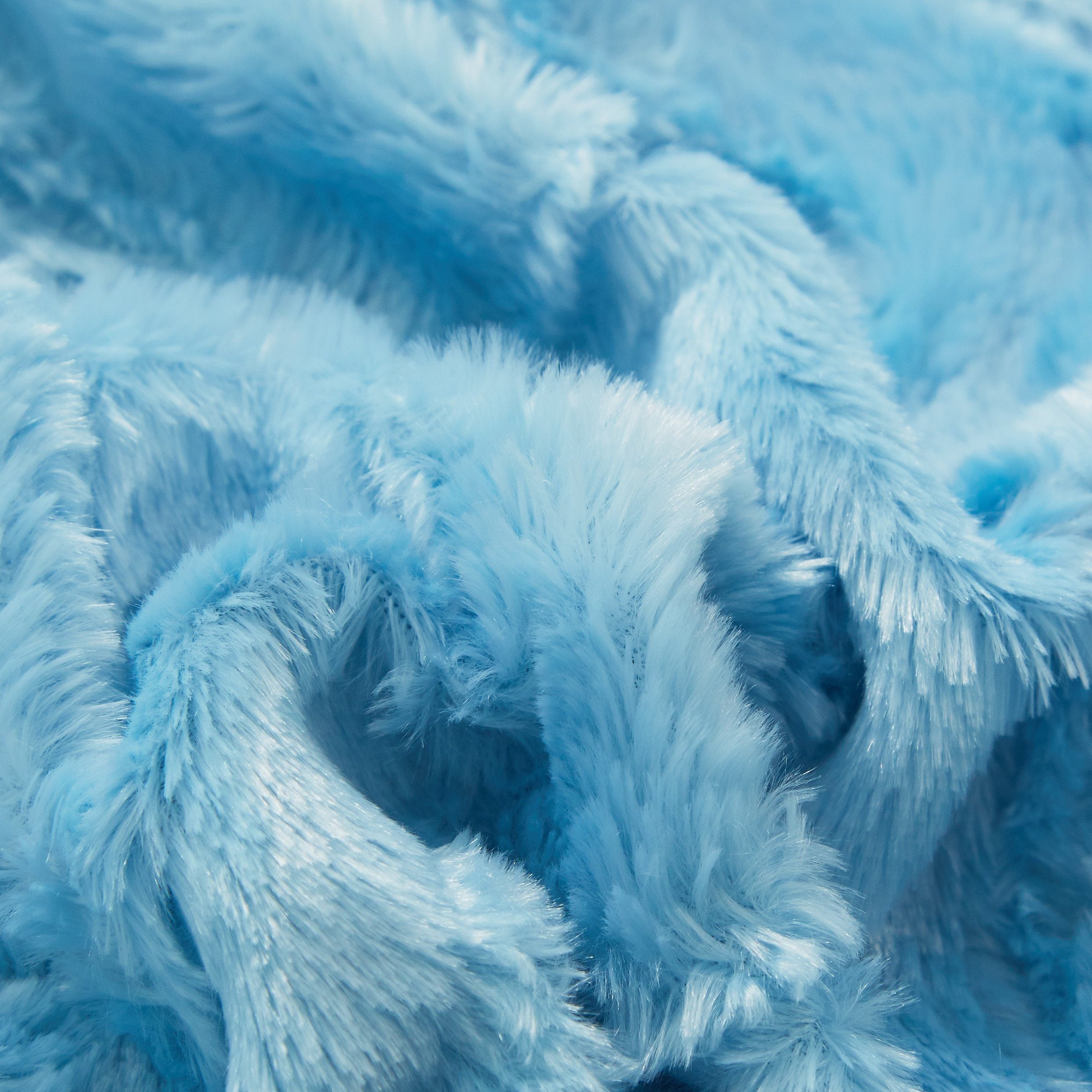 Tache Faux Fur Blue Sky Soft Throw Blanket (#8) - Tache Home Fashion