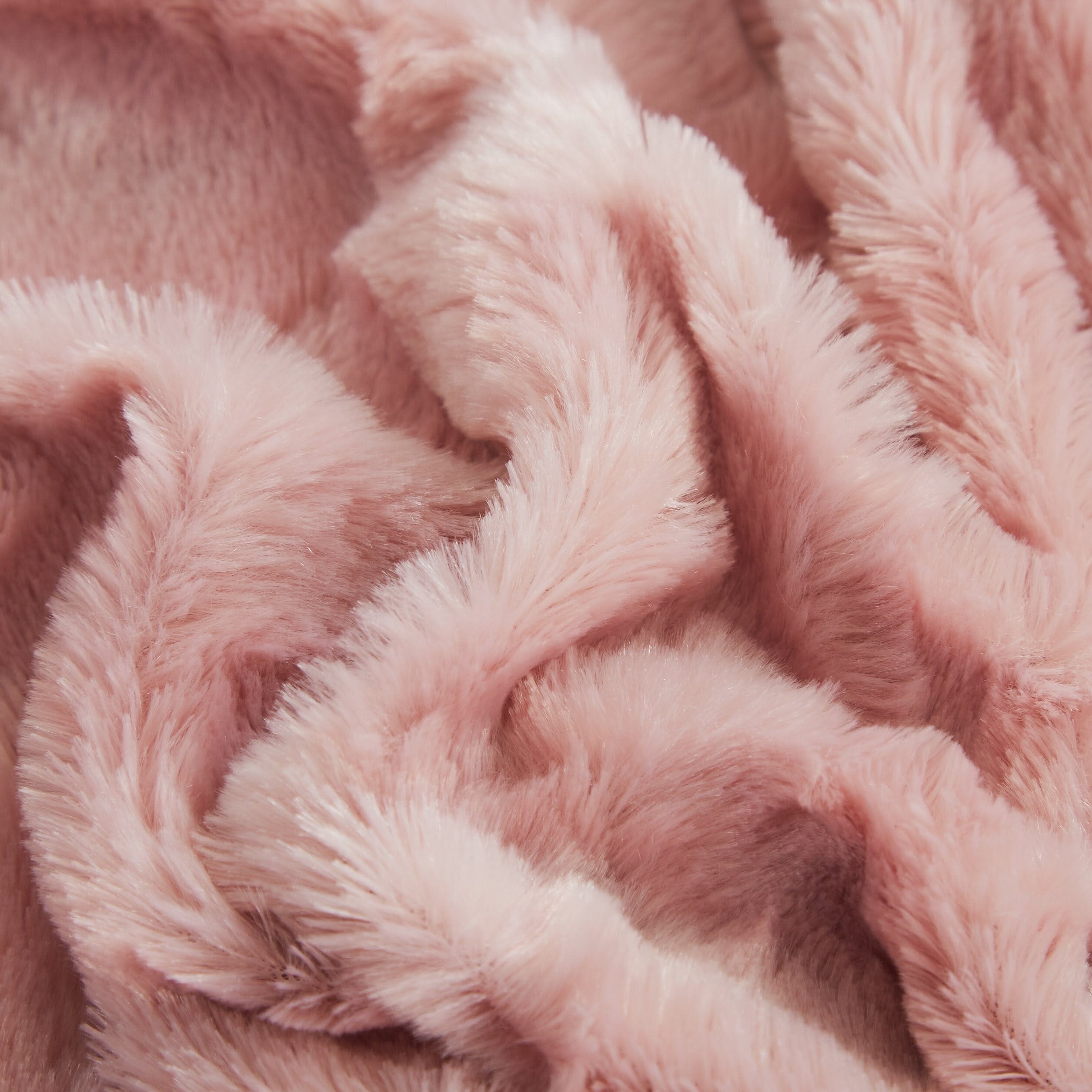 Tache Faux Fur Dusty Rose Pink Throw Blanket (#7) - Tache Home Fashion