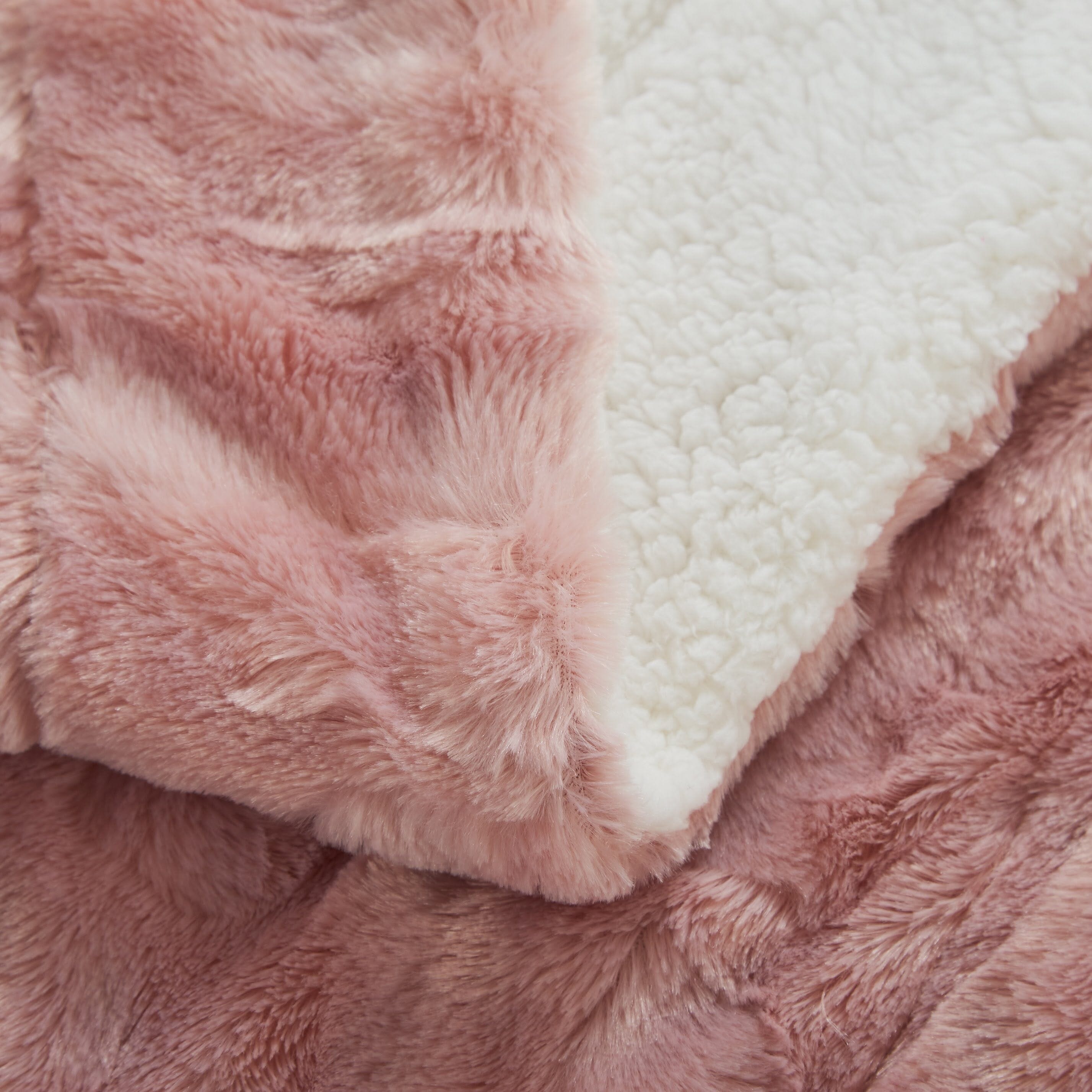 Tache Faux Fur Dusty Rose Pink Throw Blanket (#7) - Tache Home Fashion