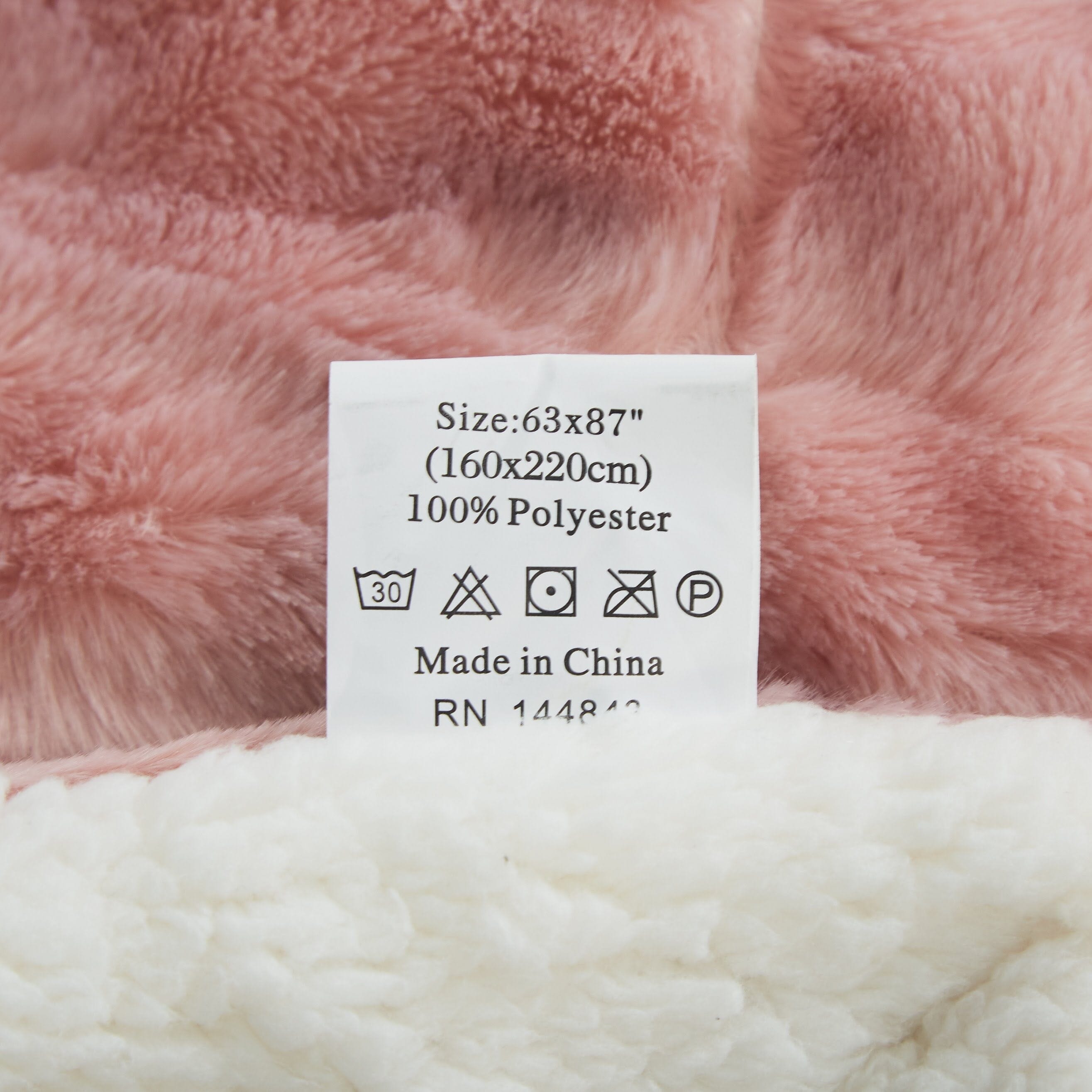 Tache Faux Fur Dusty Rose Gold Pink Throw Blanket (#7)