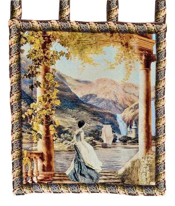 Tache Tapestry Faraway Longing Coastal Mountain Range Wall Hanging Artwork 28 x 31 (13606) - Tache Home Fashion