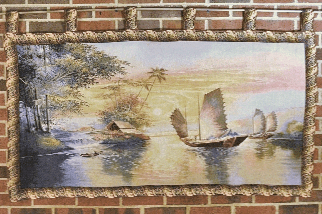 Tache 28 x 55 Exotic Ships on The Horizon Coastal Tapestry Wall Hanging (WH-DB15152) - Tache Home Fashion