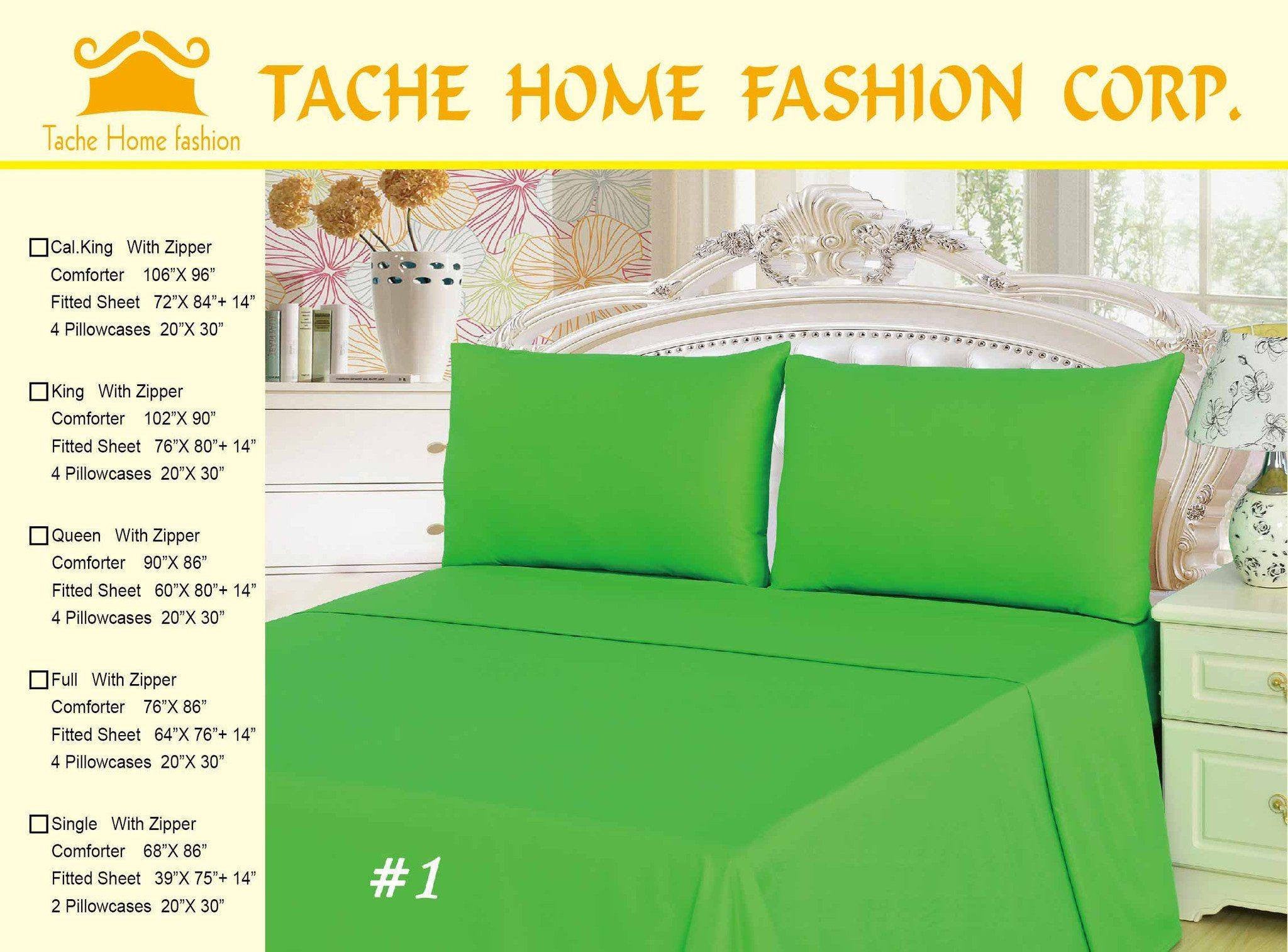 Tache Cotton Spring Green Comforter Set With Zipper Cover - Tache Home Fashion