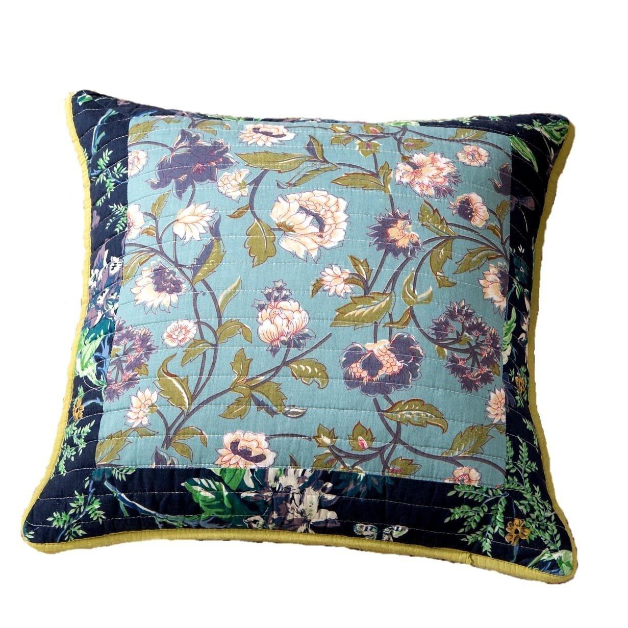 Tache 2 PC Bohemian Tropical Calla Lily Patchwork Quilted 18x18 Cushion Covers (TAJHW-687-CC) - Tache Home Fashion