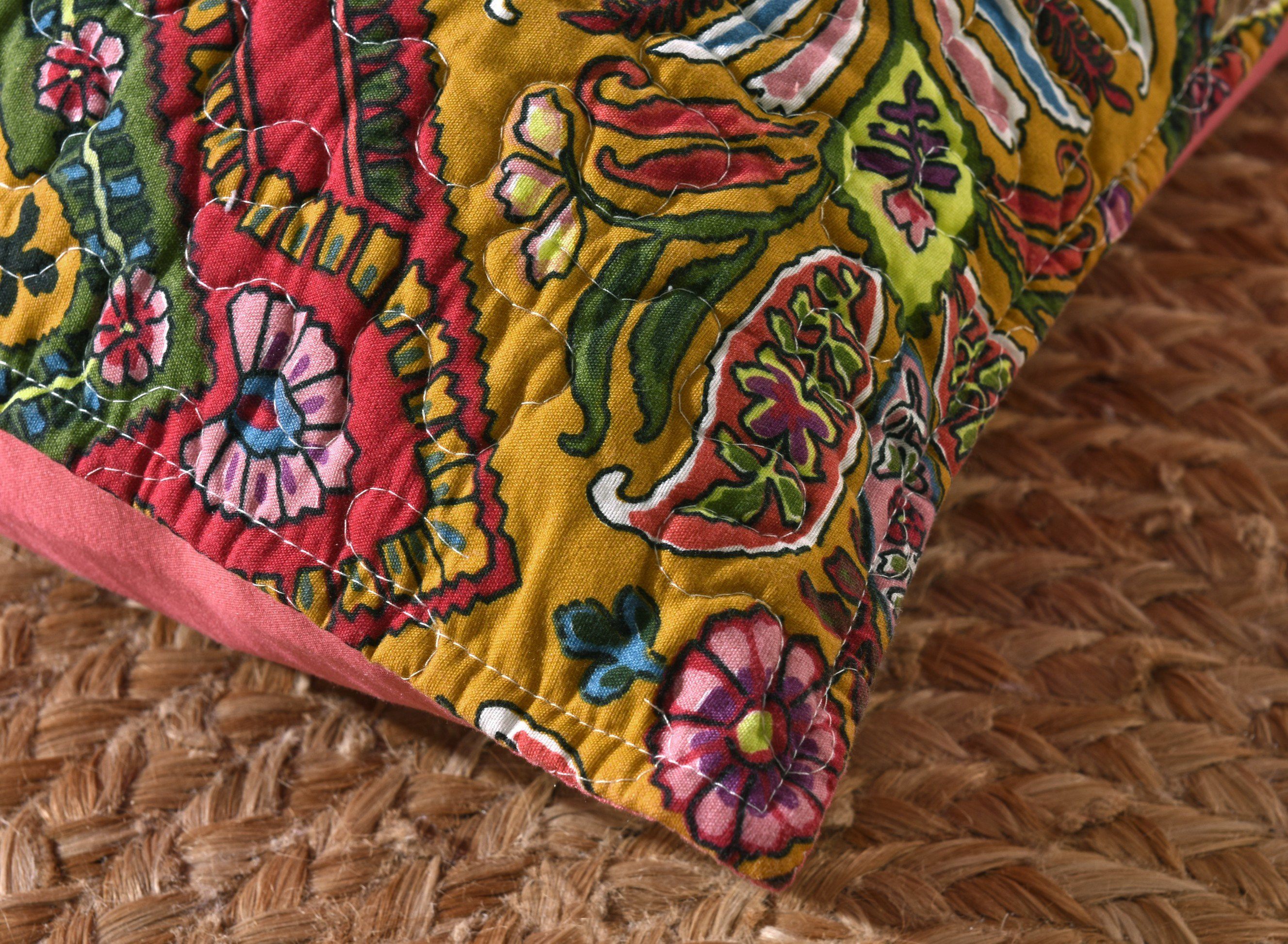 Tache Intricate Floral Paisley Chevron Hanging Gardens Cushion Cover 2-Pieces (HS3148) - Tache Home Fashion