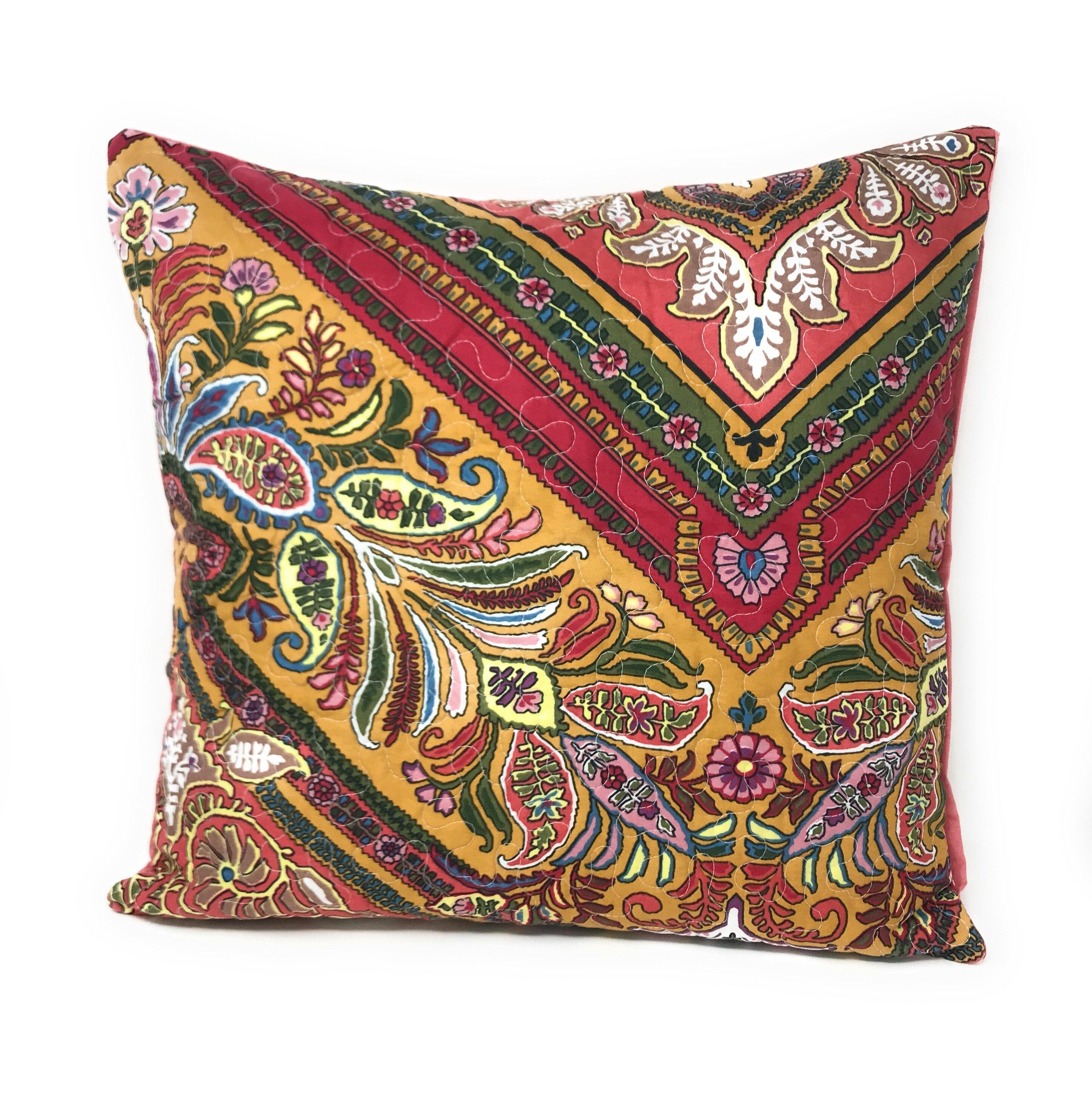 Tache Intricate Floral Paisley Chevron Hanging Gardens Cushion Cover 2-Pieces (HS3148) - Tache Home Fashion