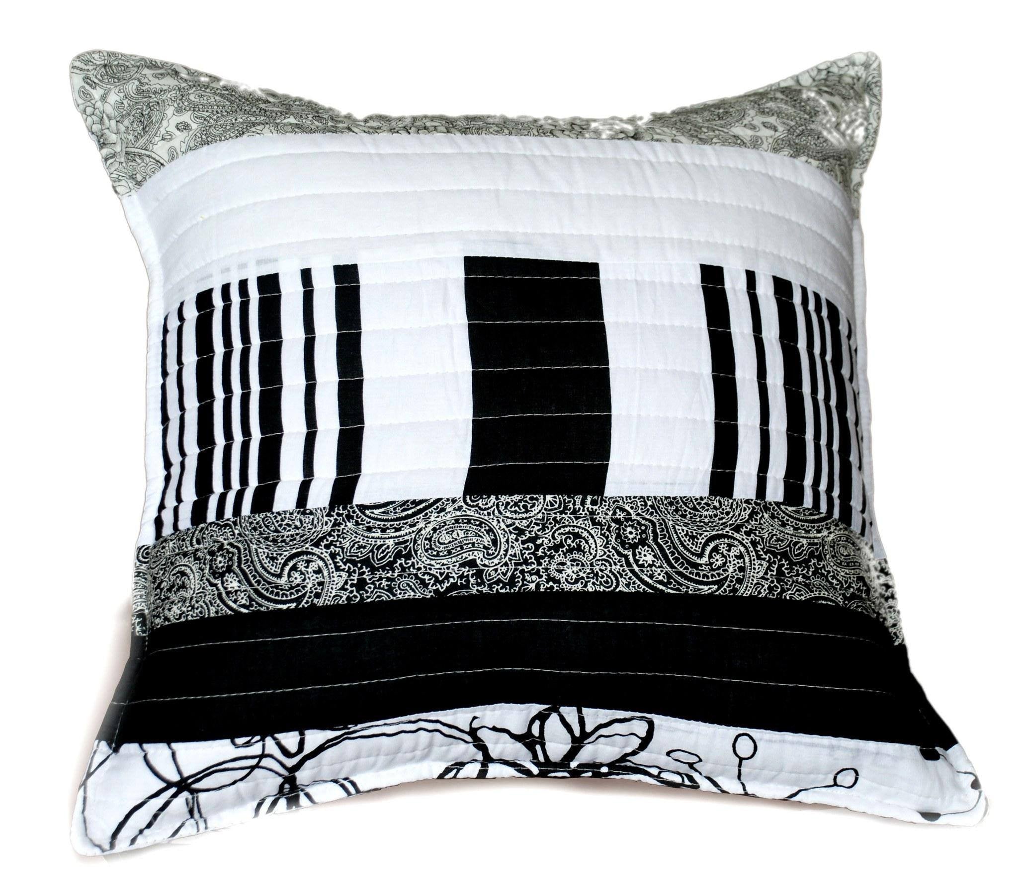 Tache Cotton Black White Gray Modern New York Penthouse Cushion Cover 2-Pieces (DXJ107075) - Tache Home Fashion