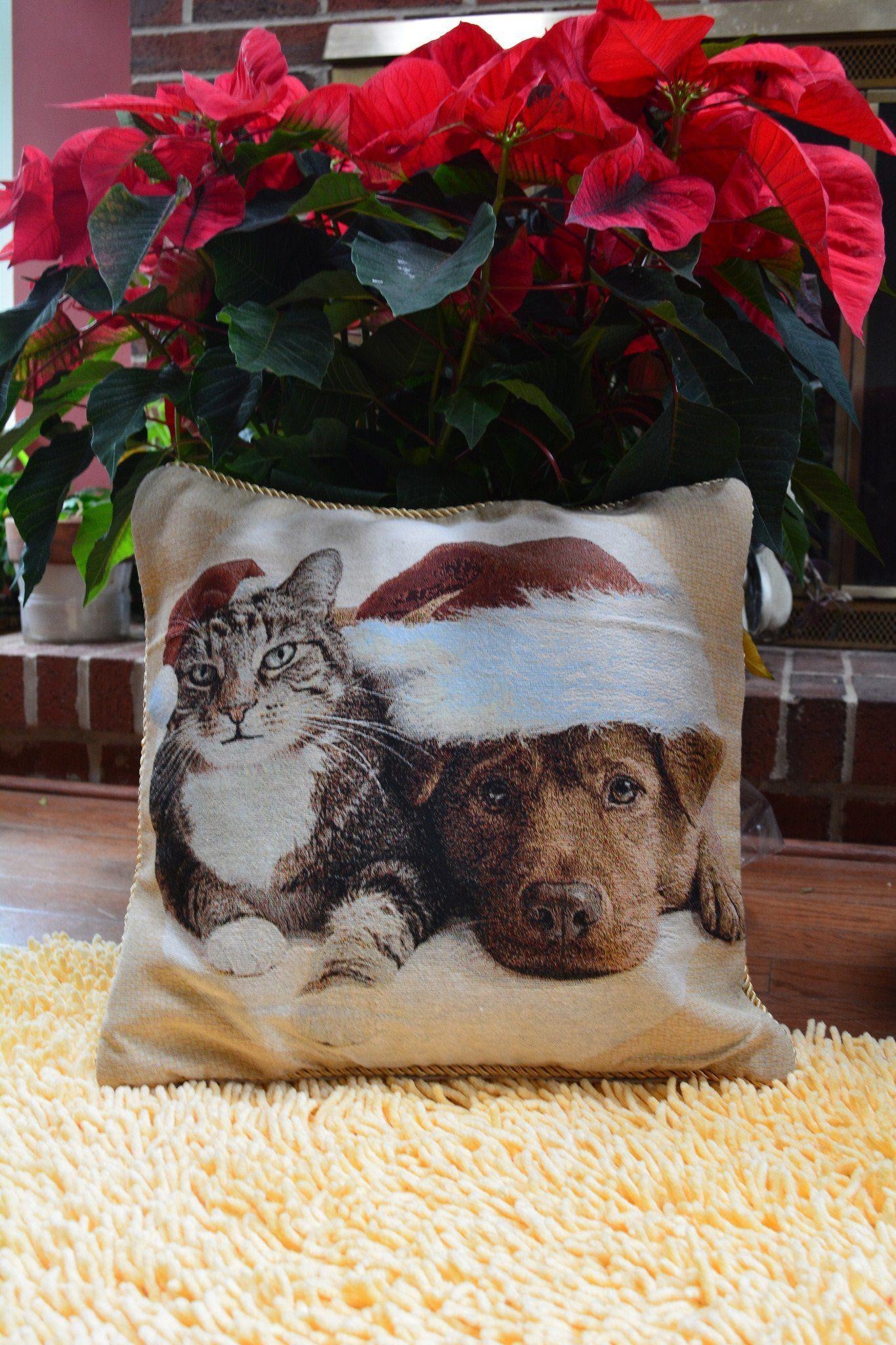 Christmas Tapestry 18x 18 Throw Pillow Covers