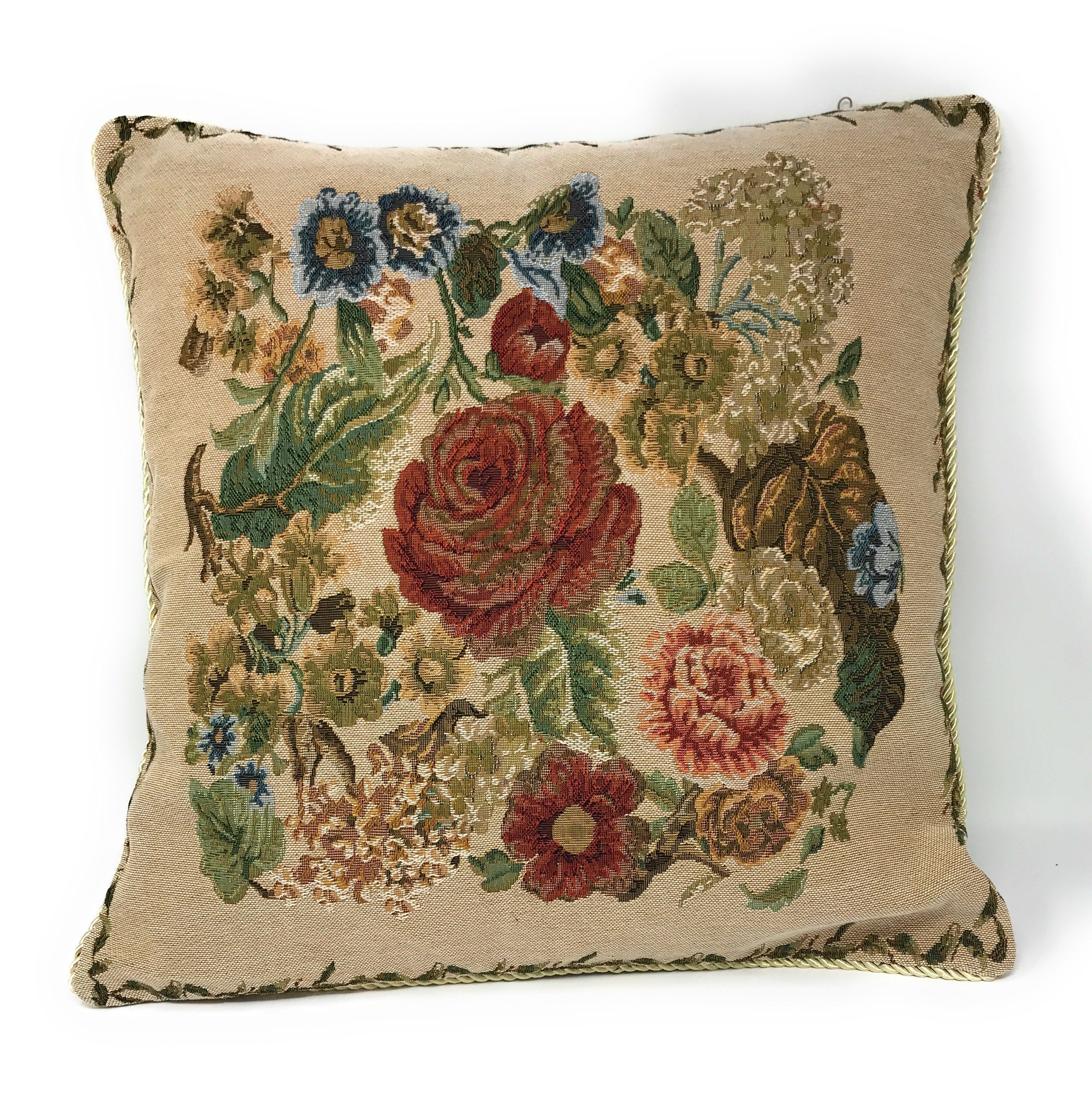 Tache Floral Country Rustic Morning Meadow Tapestry Throw Pillow Cover (3098) - Tache Home Fashion