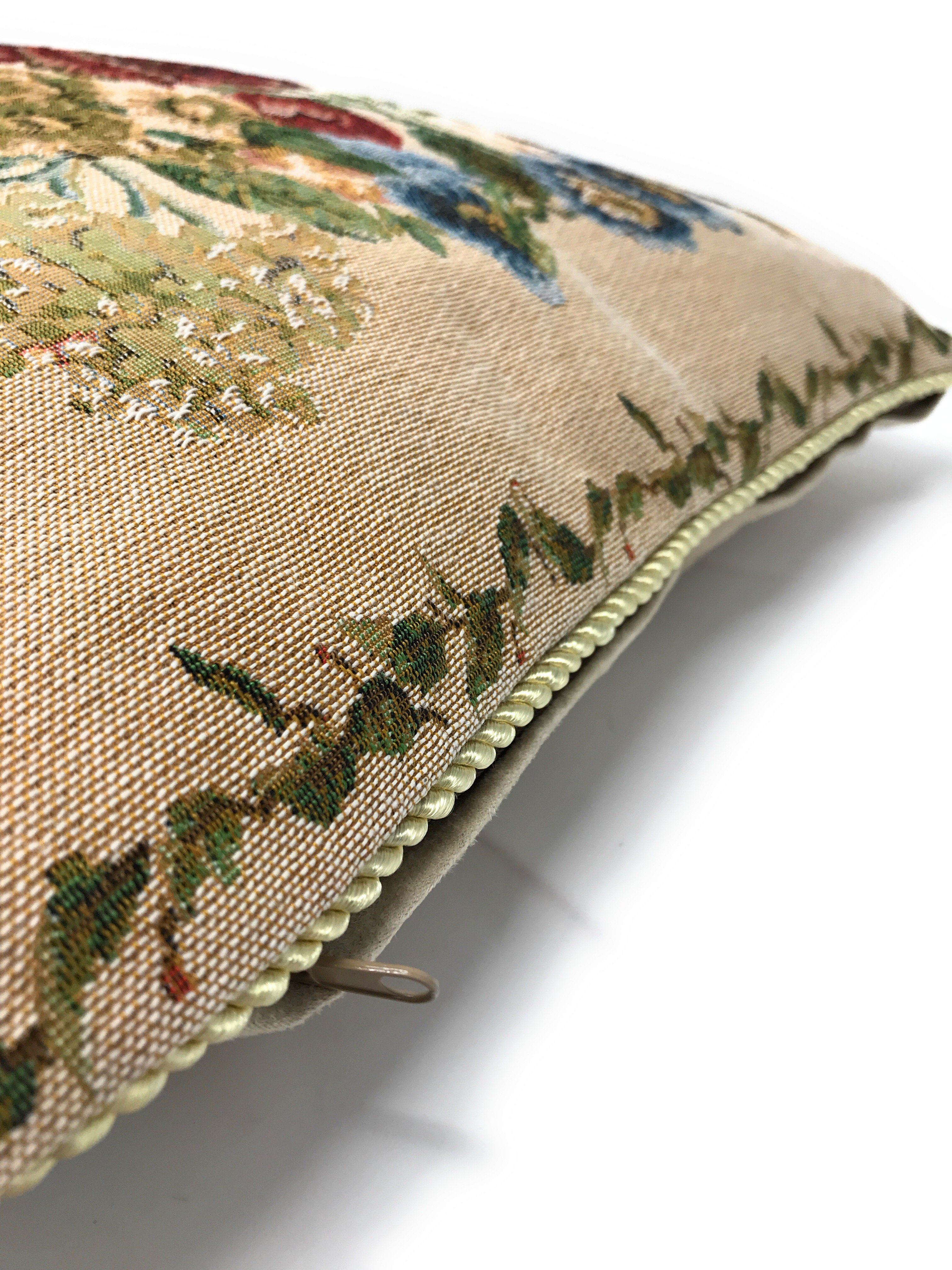 KD Spain — Tango Woodblock Style Floral Throw Pillow