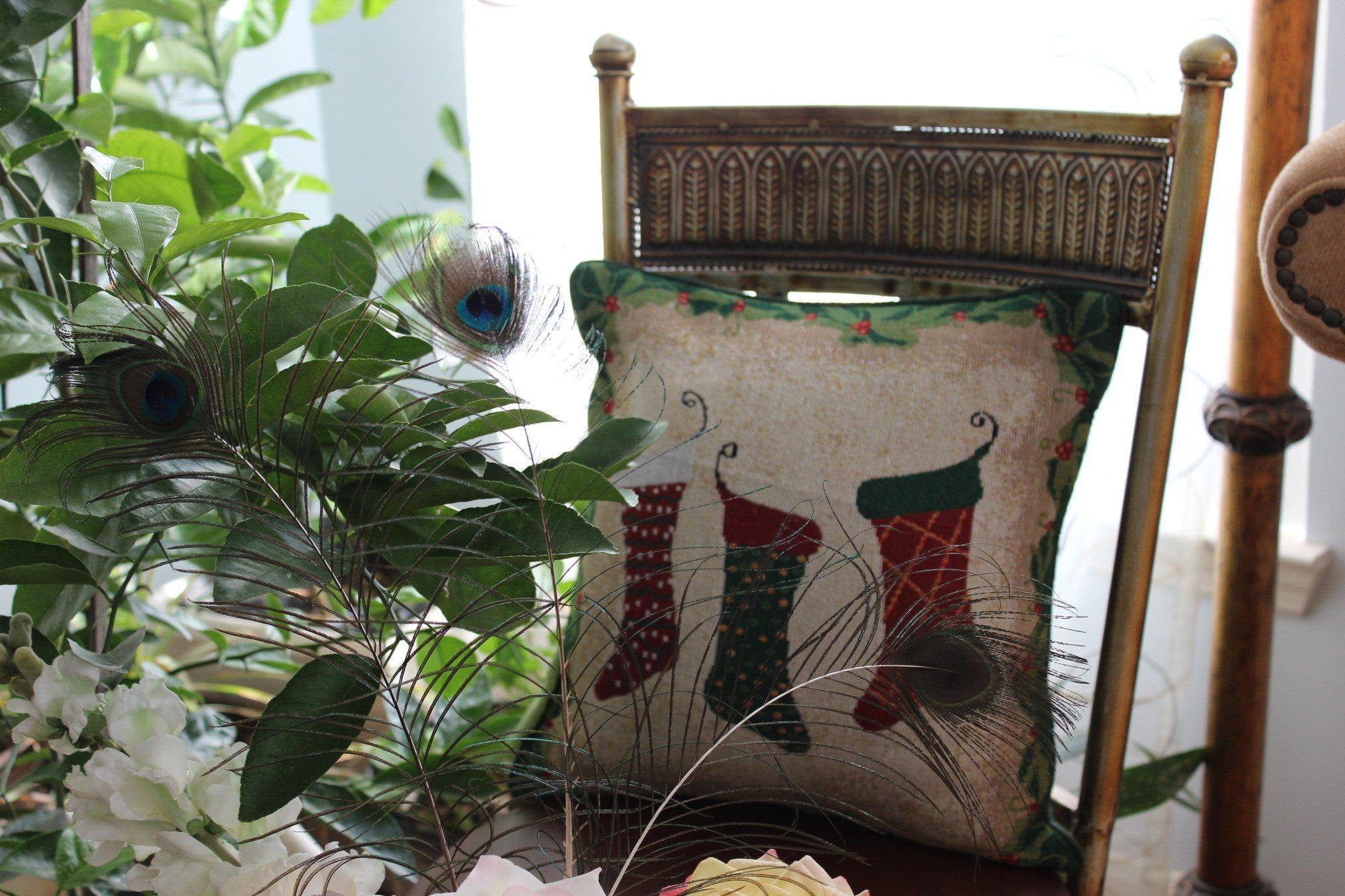 Tache Festive Christmas Holiday Hang My Stockings By the Fireplace Throw Pillow Cover (12910CC) - Tache Home Fashion