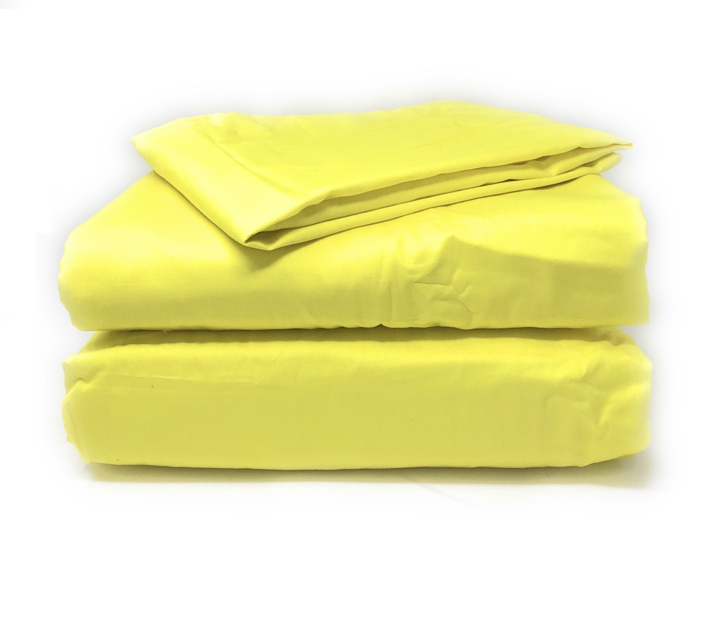 Tache 2-3 Piece 100% Cotton Sunny Yellow Solid Duvet Cover Set (TA2-3PDUV-Yellow) - Tache Home Fashion