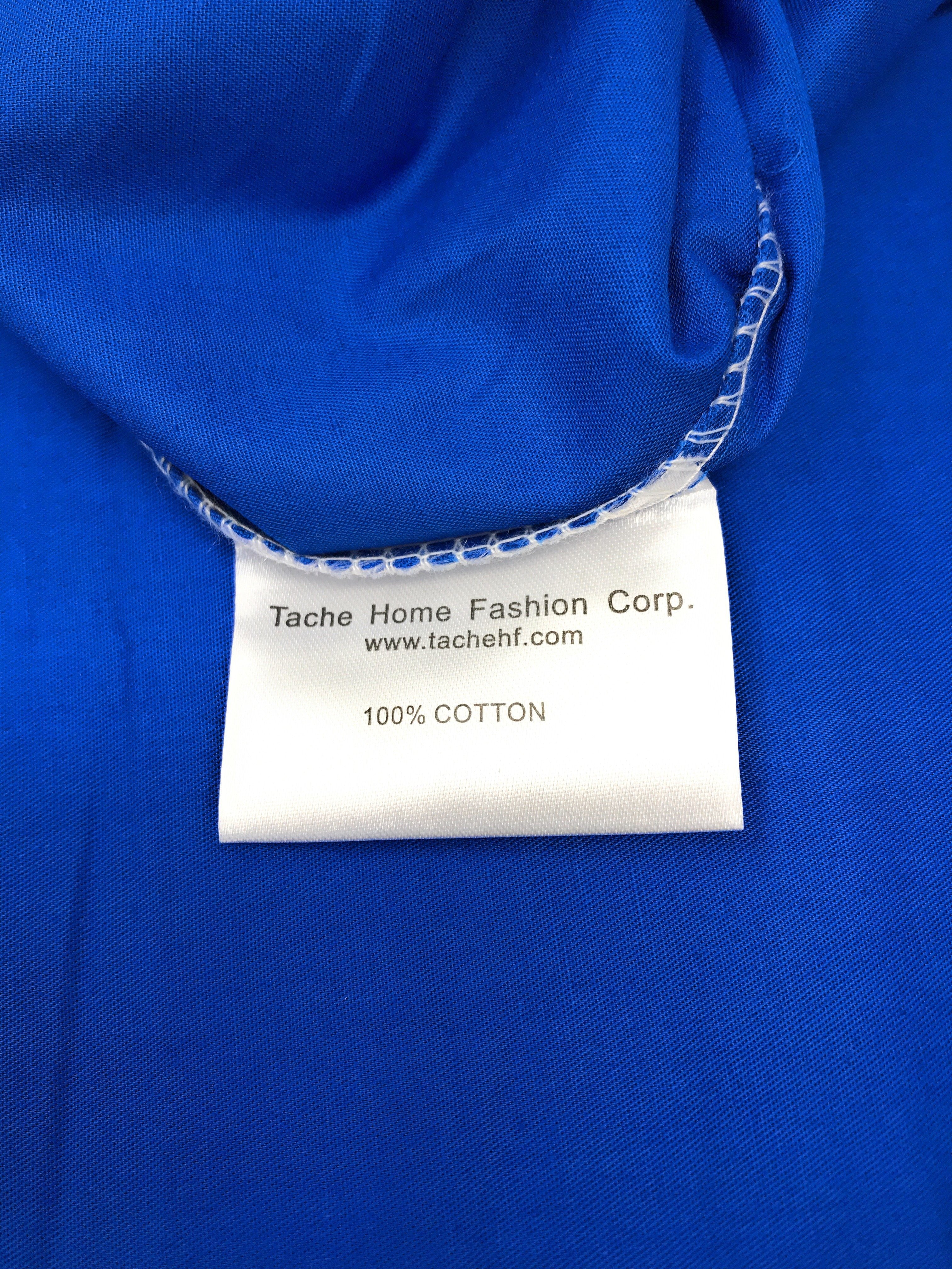 Tache Deep Blue Cotton Duvet Cover Set (2-3PDUV-Blue) - Tache Home Fashion