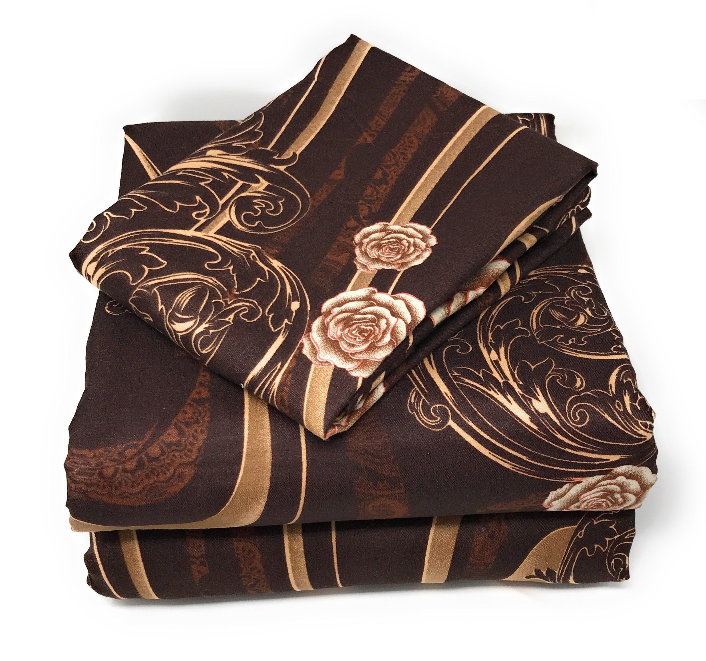 Tache Melted Gold Brown Floral Duvet Cover Twin (2815) - Tache Home Fashion