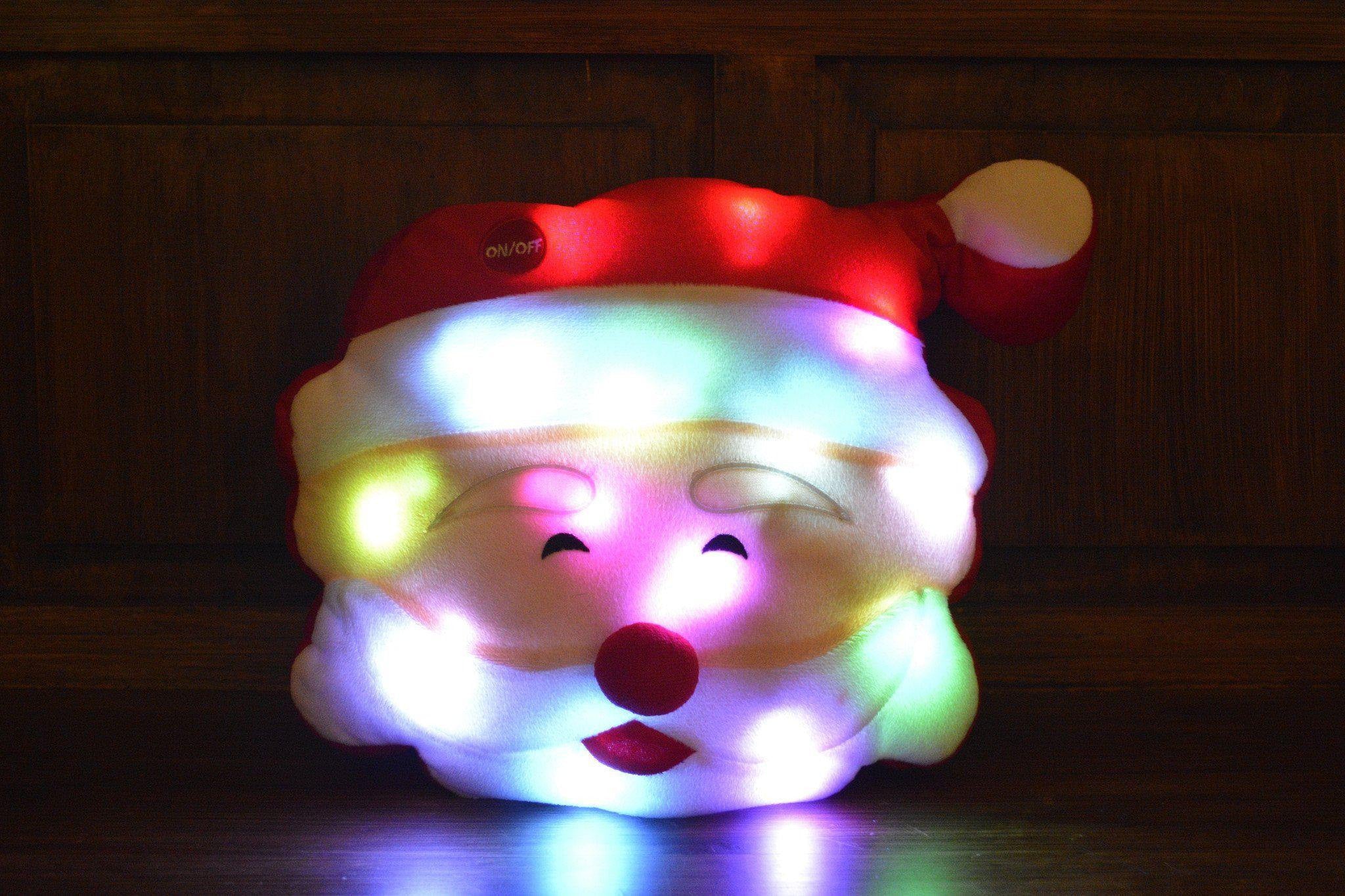 Tache Squishy Light Up Cute Christmas Cheery Santa Microbead LED Throw Pillow - Tache Home Fashion