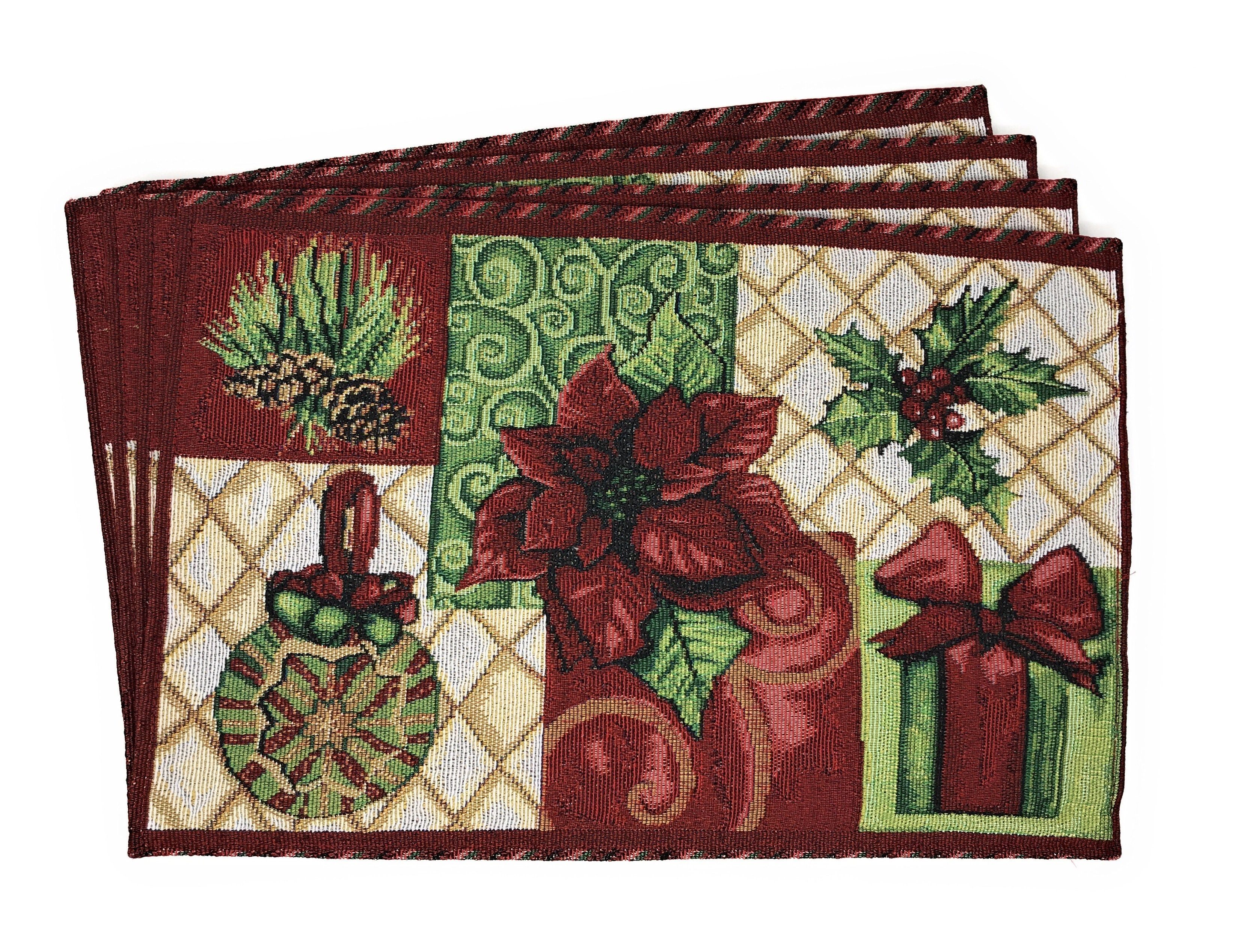 Tache Holiday Christmas Tidings Tapestry Placemat Set of 4 (12900PM) - Tache Home Fashion