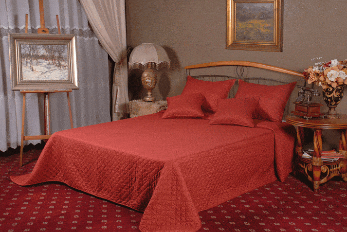 Tache Solid Red Baubles Bedspread Set (DXJ109038-1) - Tache Home Fashion