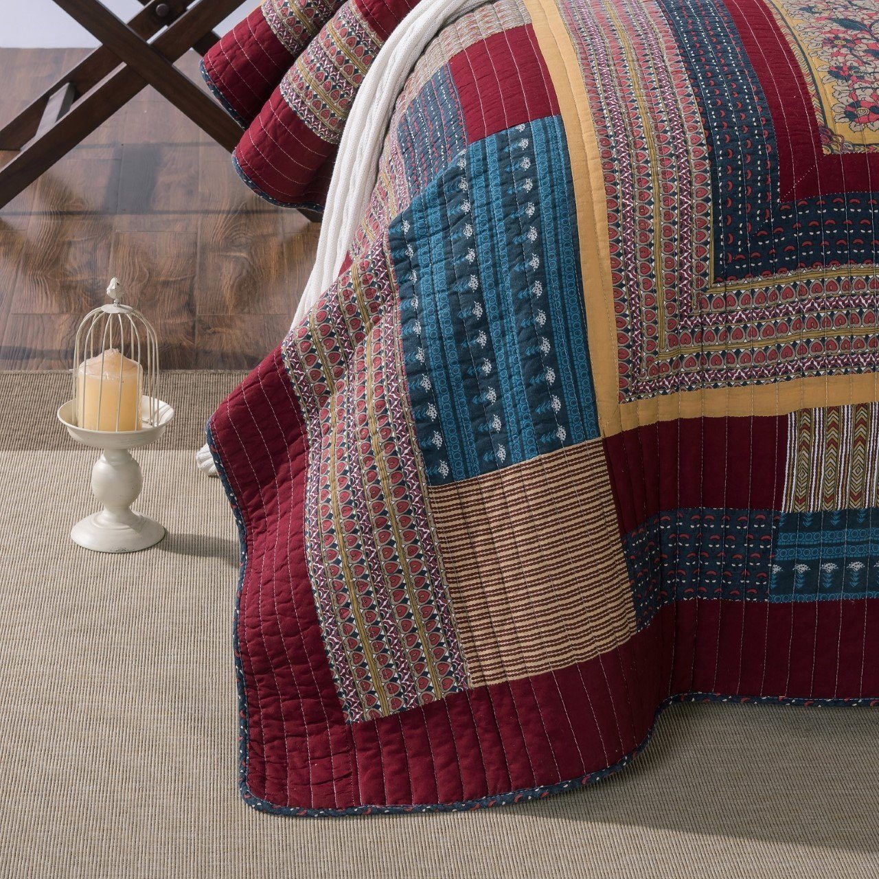 Tache Vineyard Cottage Floral Lightweight Patchwork Bedspread Quilt Set (JHW-827) - Tache Home Fashion