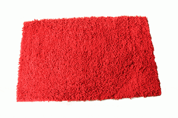 Tache Cotton Chenille Solid Dark Raspberry Red Rug (MAT2032R) - Tache Home Fashion
