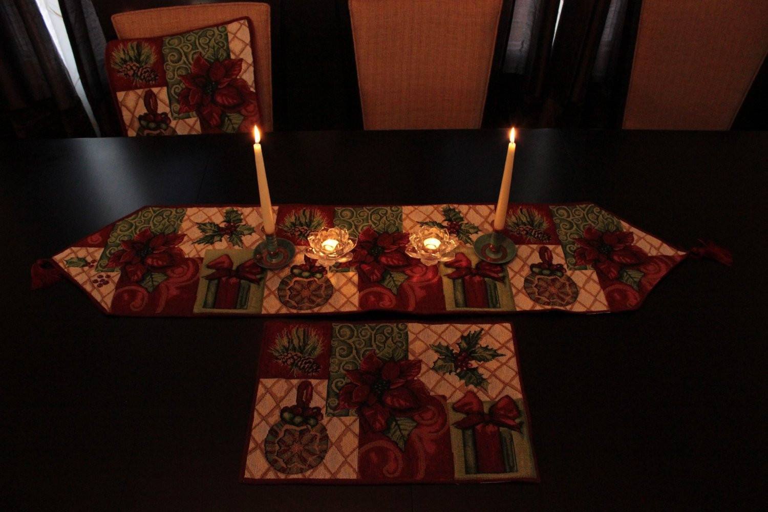 Tache 8 Piece Christmas Tidings Table Set (DB12900PM-8PCST) - Tache Home Fashion