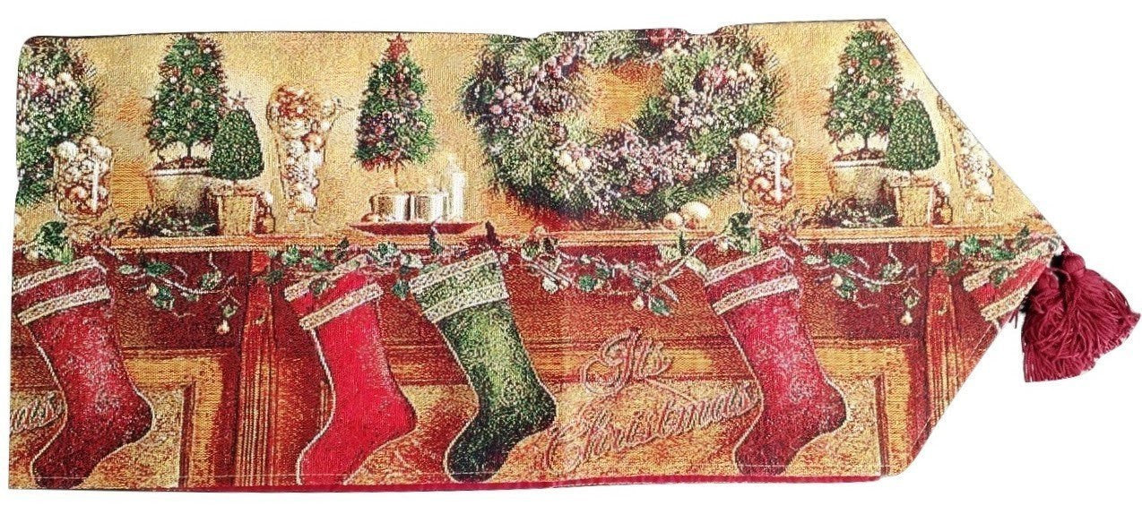 Tache Festive Christmas Hung With Care Table Runner 13 x 72 (DB14605) - Tache Home Fashion