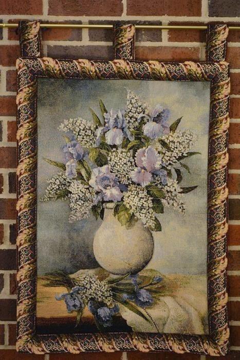 Tache Tapestry Captured Wildflowers Purple Floral Wall Hanging Art 27 x 20 (DC14110) - Tache Home Fashion