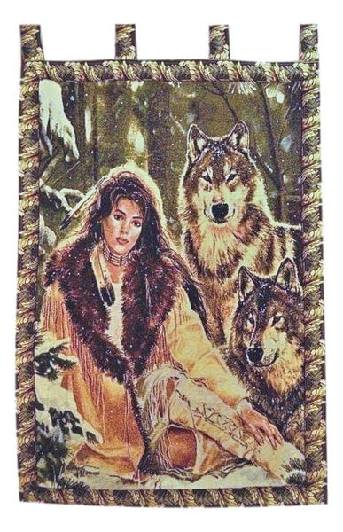 Wolf tapestry shop wall hanging