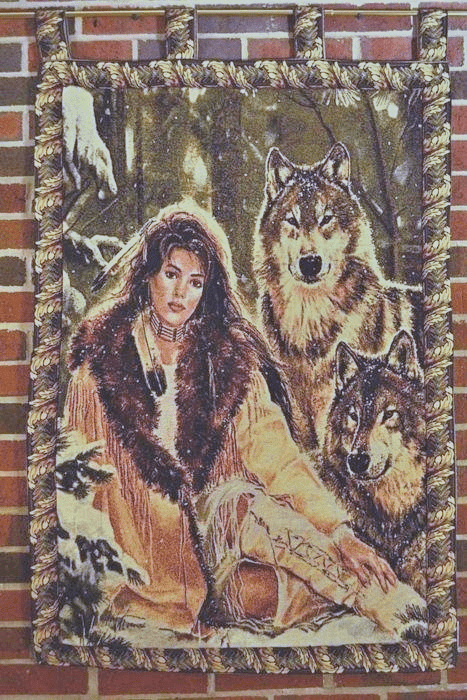 Tache Tapestry Runs With Wolves Native Tribal Wall Hanging 28 x 47 (12082) - Tache Home Fashion